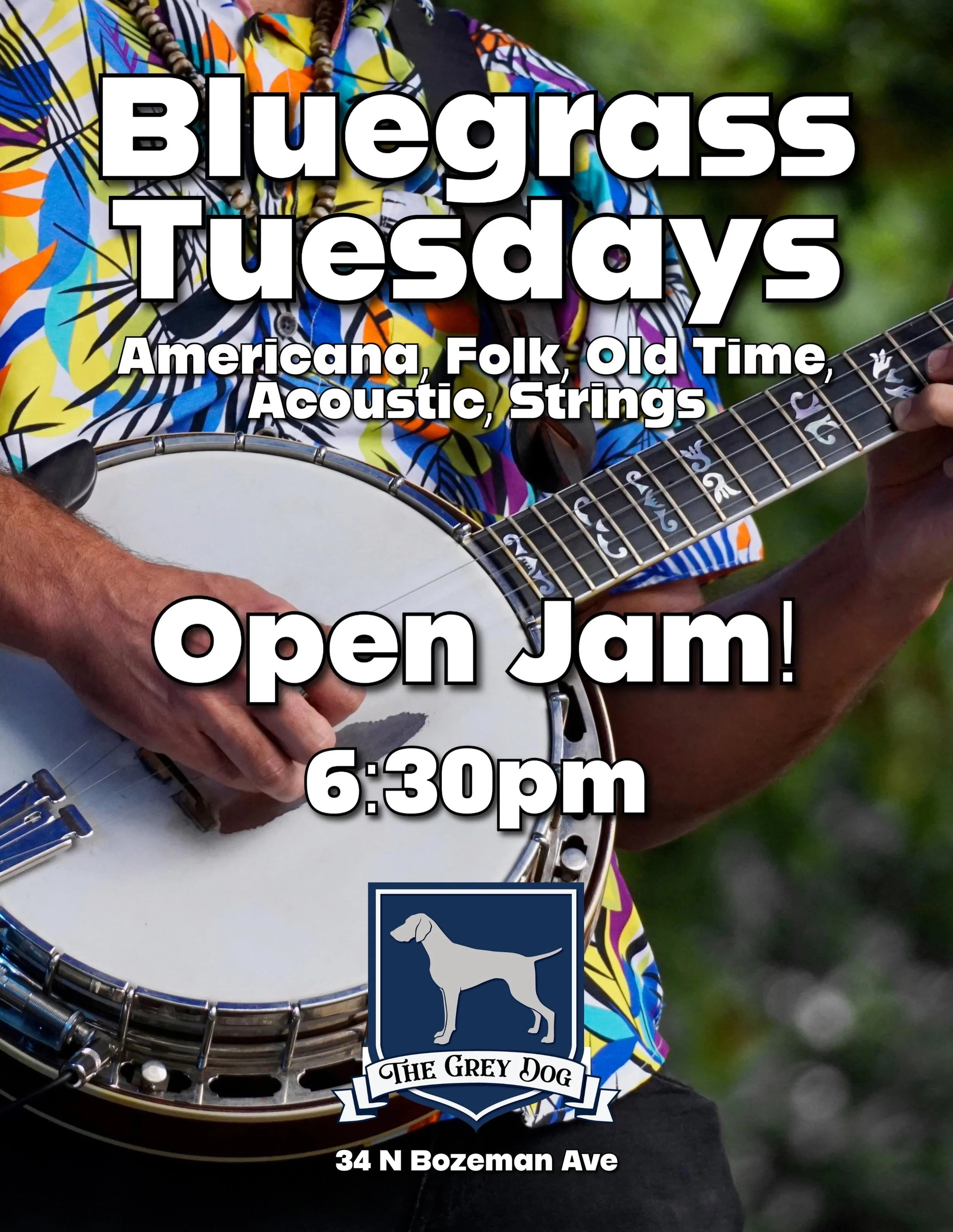 Bluegrass Tuesdays are now an Open Jam! Welcome to all string instruments and music! Bring your instruments at 6:30 and come jam 🪕🎻 #bluegrass #openjam #livemusic