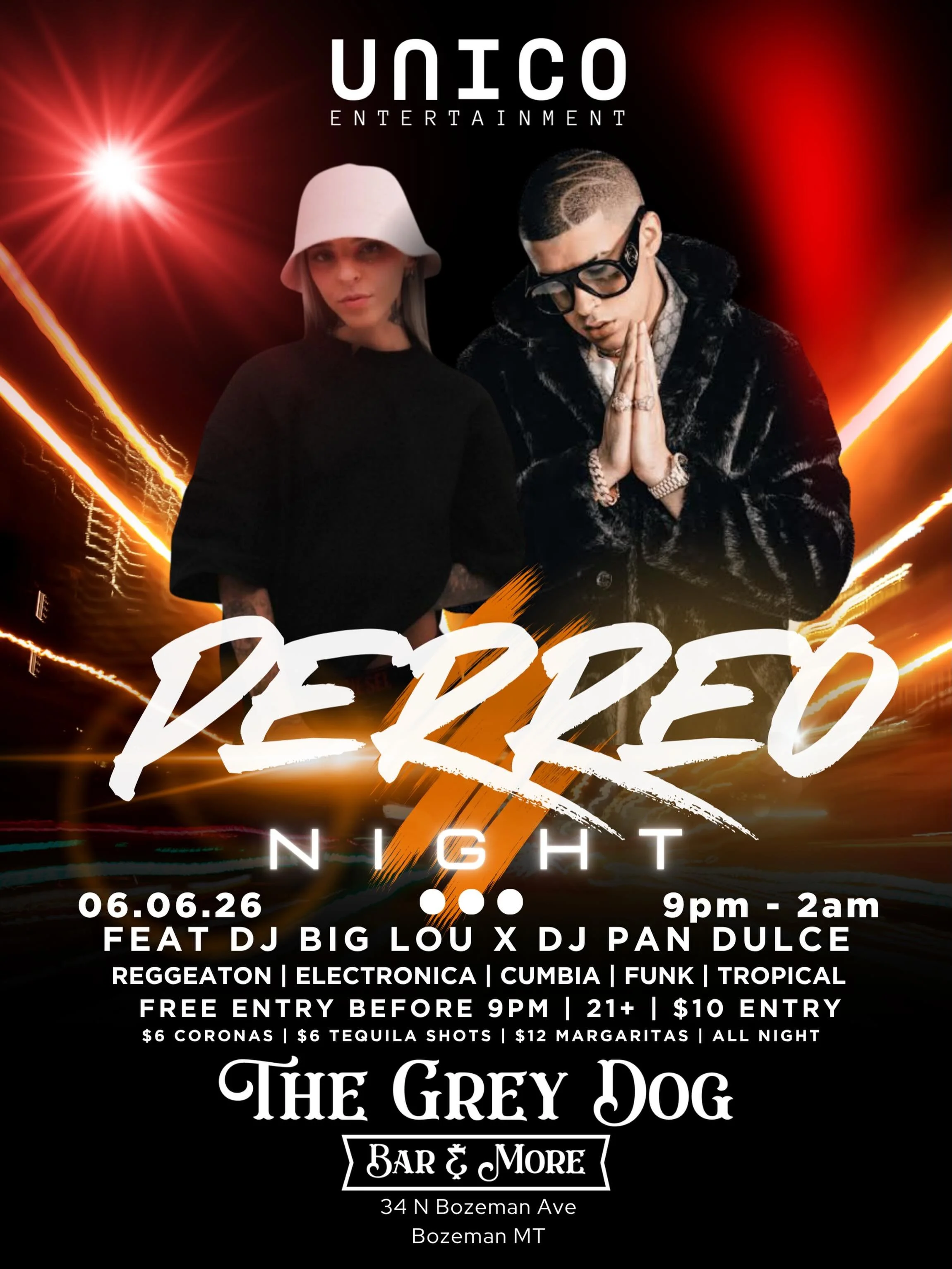 This Saturday, June 6th we will be hosting Perreo Night featuring @the.big.lou and @dj_pan_dulce Music from 9pm-2am. 21+, $10 after 9pm