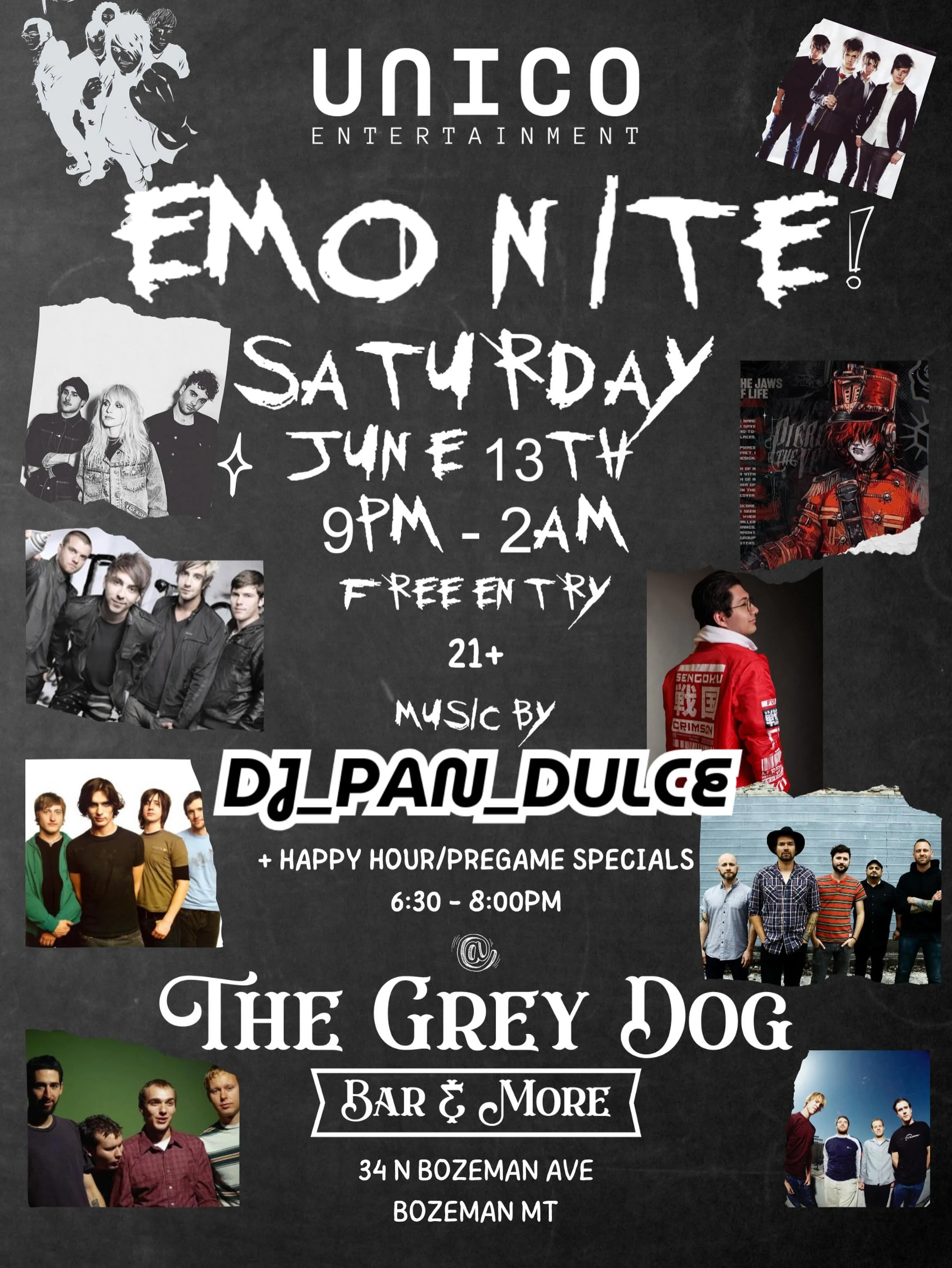 This Saturday June 13th we will be hosting Emo Nite featuring DJ Pan Dulce! Free entry 21+