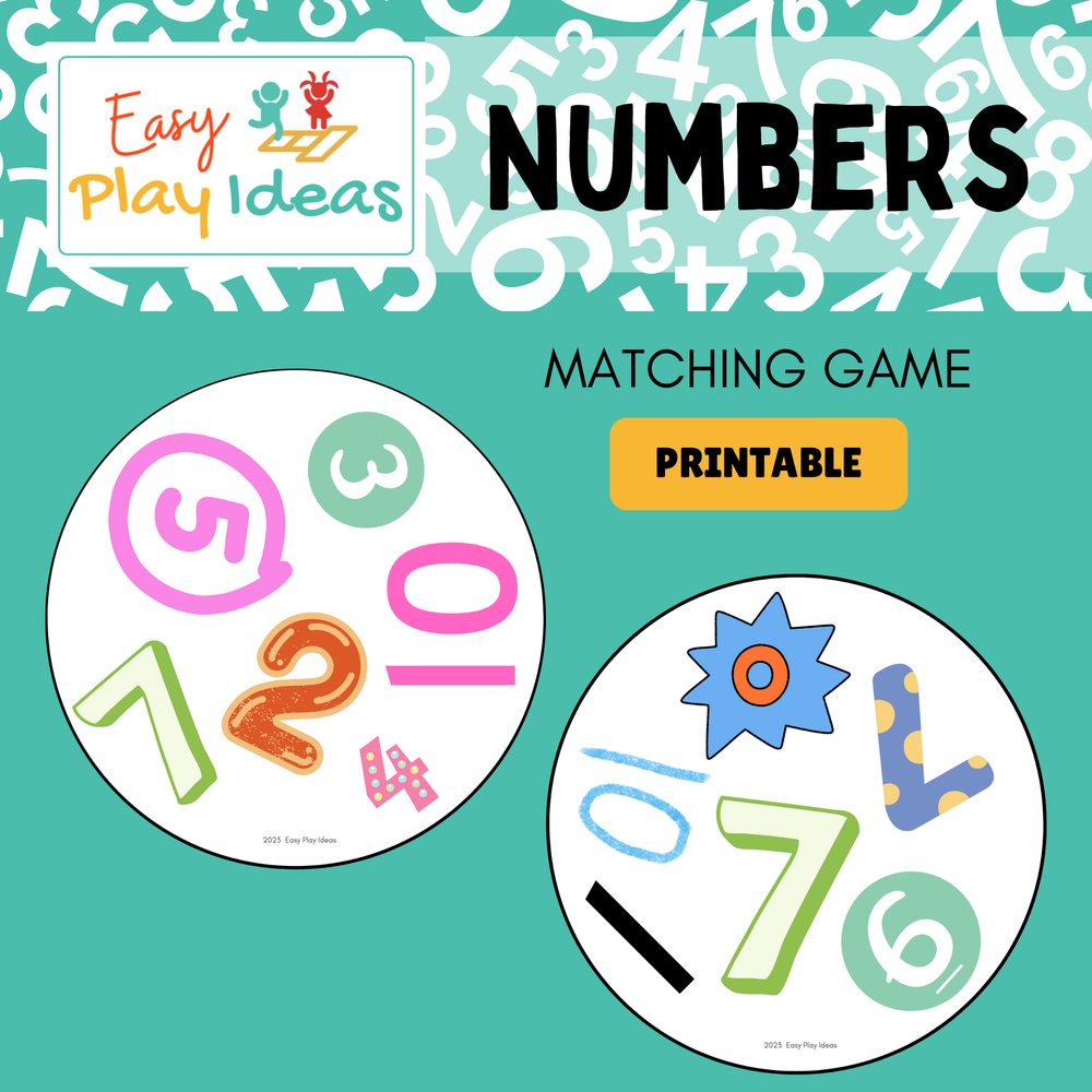 Hero Shepherd printable number matching cards: zero one two three Number  memory game for kids