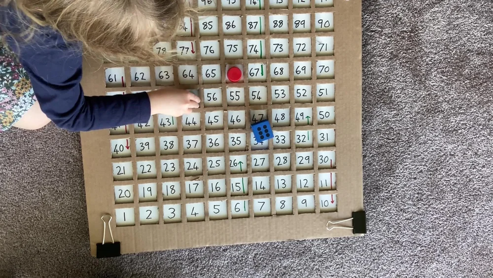 DIY Cardboard Hundreds Board for Maths — Easy Play Ideas for Kids