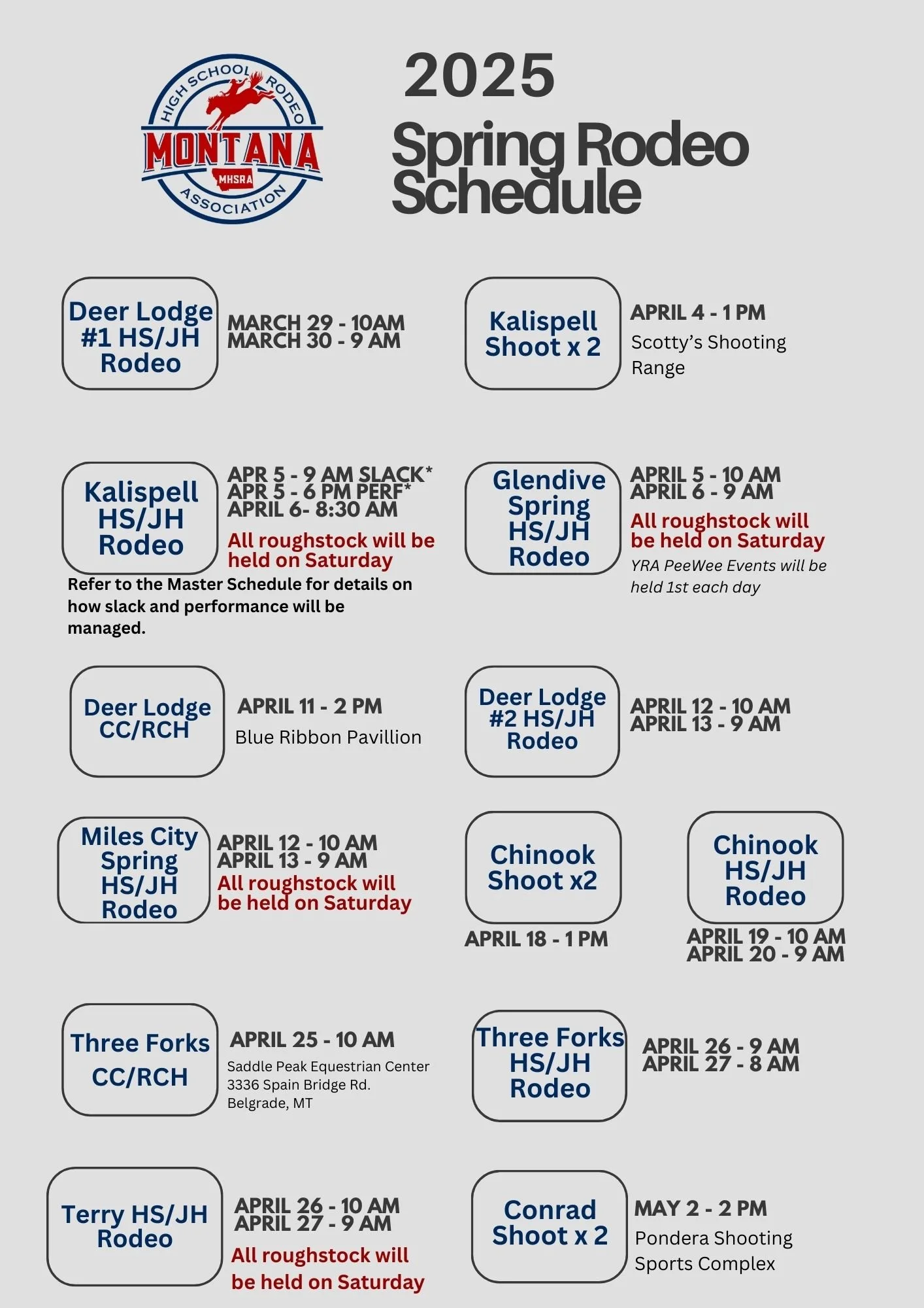 High School Rodeo Schedule — Montana High School Rodeo Association