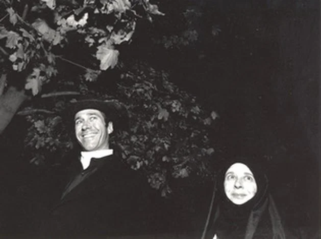 One Halloween, John and I dressed up as a priest and a nun. We caused a stir necking on the Green.