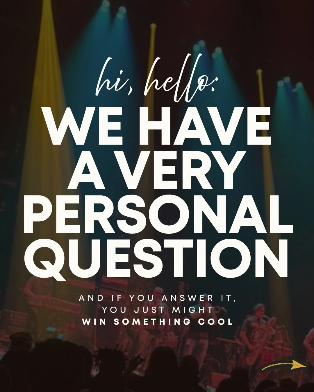 This ain&rsquo;t your run of the mill giveaway. We have a very personal question.

What was the first concert you ever attended? Whether it&rsquo;s the one mom + dad dragged ya&rsquo; to, or the first one you rocked on your own... we wanna&rsquo; kno