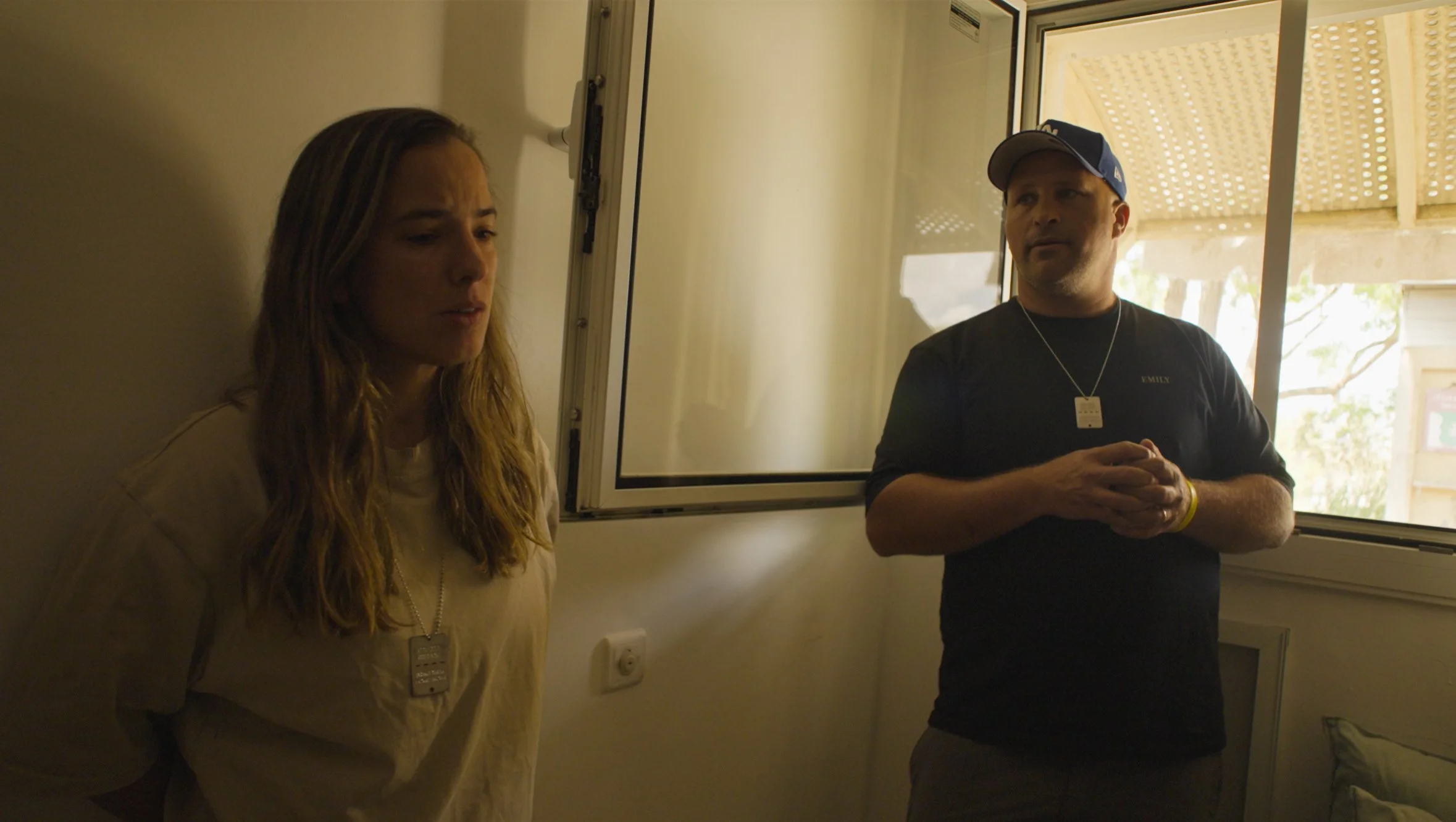Maya and Dvir in the safe room