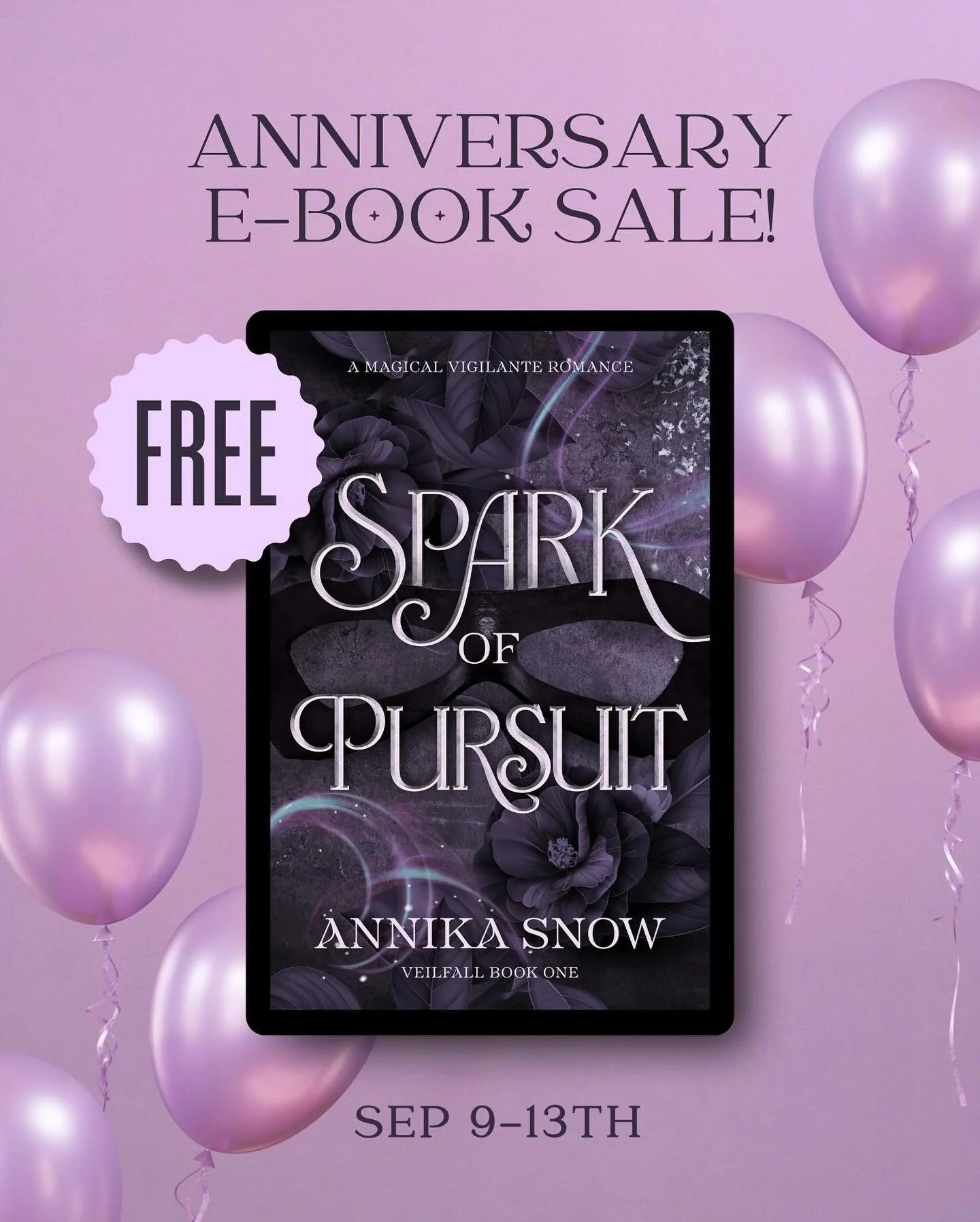 📣 Spark of Pursuit is currently FREE on Amazon! 

Tomorrow will mark exactly one year since Veilfall made its debut, and what a year it&rsquo;s been! 🥹 I&rsquo;m going to save my profuse gushing for tomorrow&rsquo;s post, but the ebook sale started