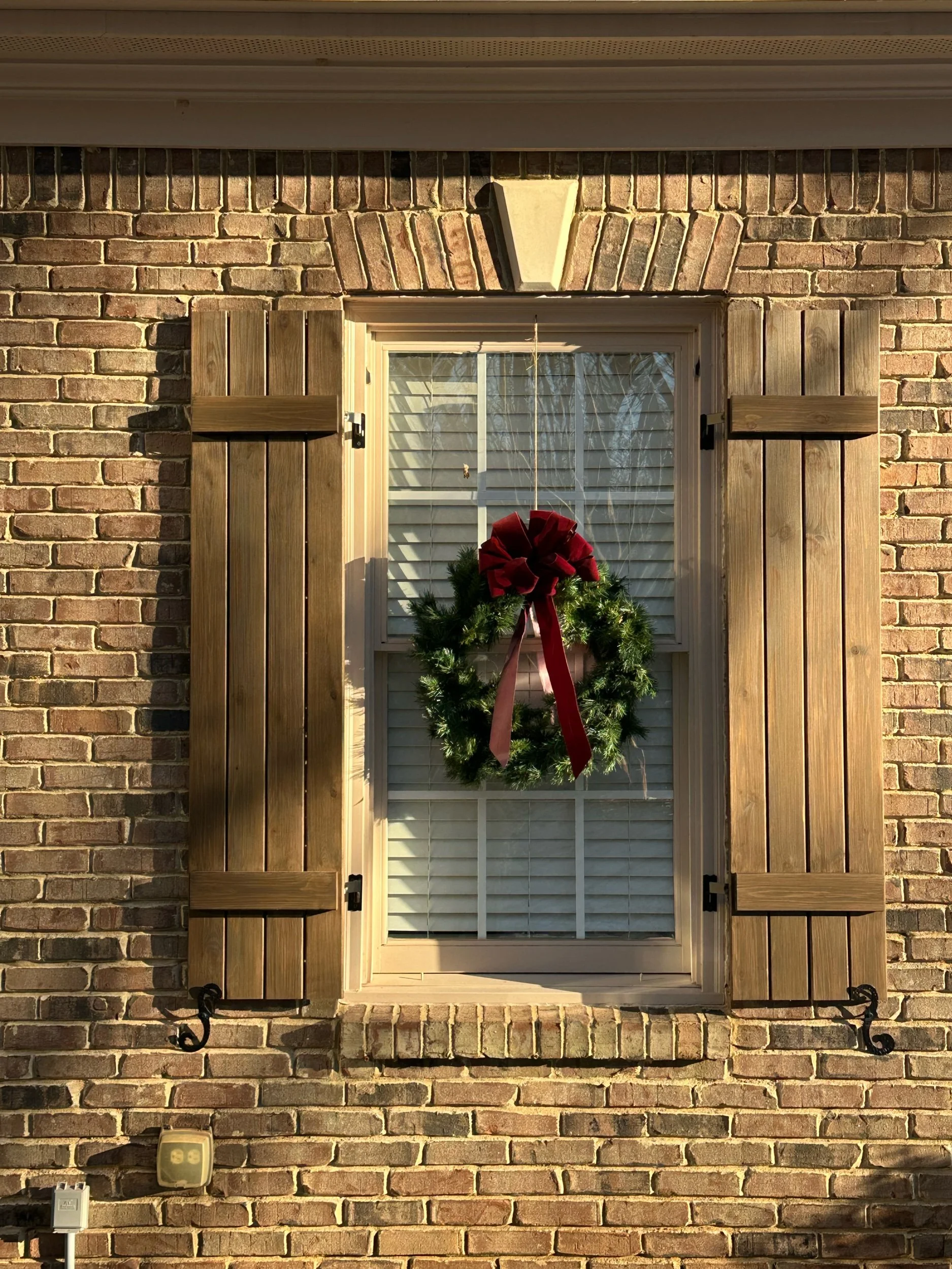 Coffee stained board and batten shutters