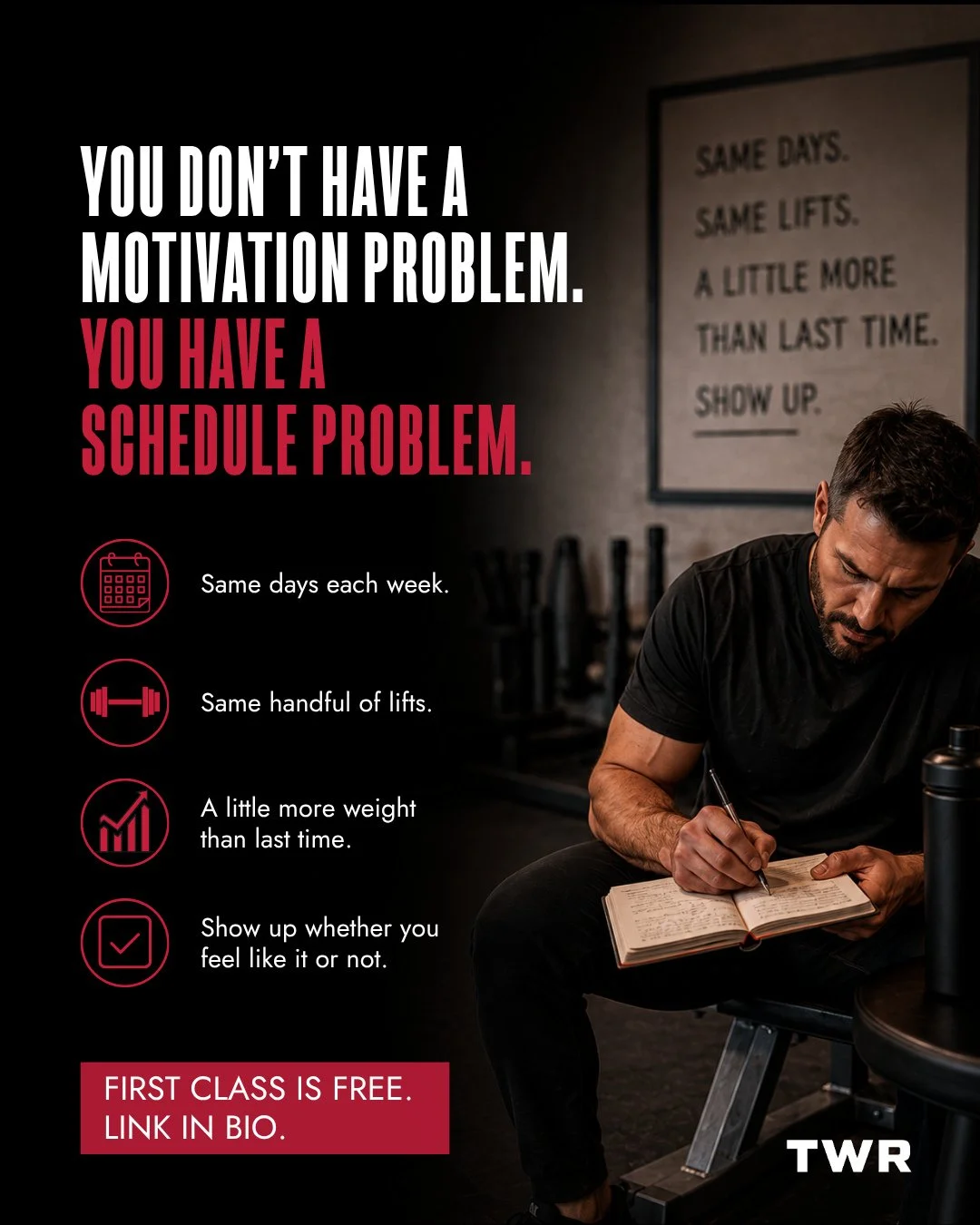 People try to fix consistency with willpower. Buy the shoes, feel the fire, go hard for three weeks. Then a bad day shows up, motivation doesn't, and the whole thing folds.⁠
Motivation is weather. It comes and goes and you don't control it. Building 