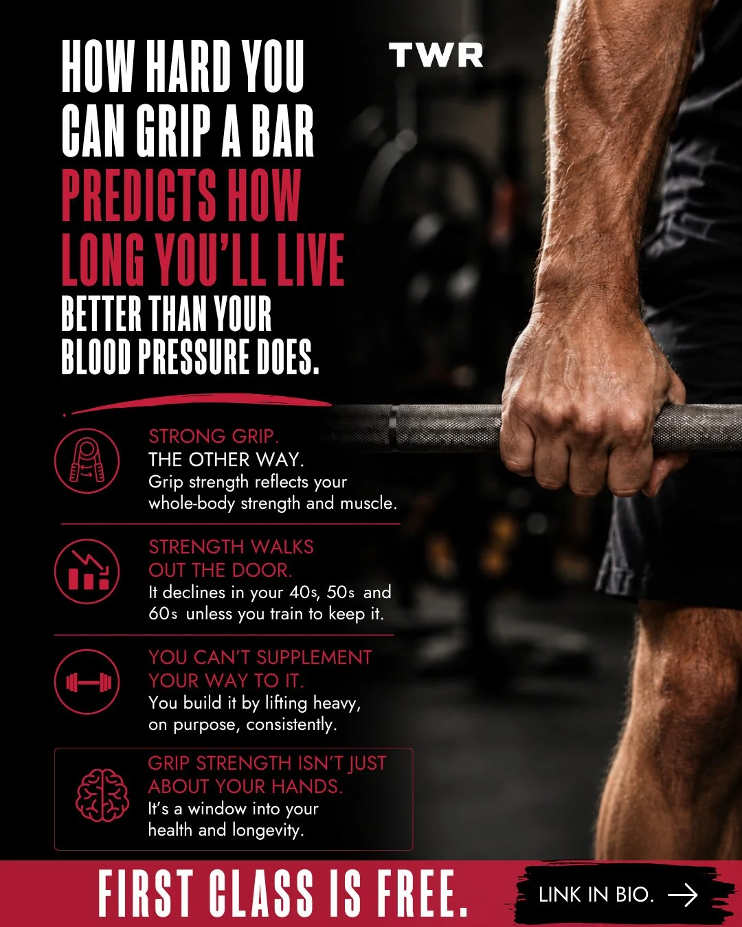 It sounds like a party trick. It isn&rsquo;t.⁠
⁠
Grip strength is one of the most reliable simple predictors of all-cause mortality we have. ⁠
⁠
Not because your hands are special &mdash; because your grip is a cheap read on your whole body&rsquo;s s