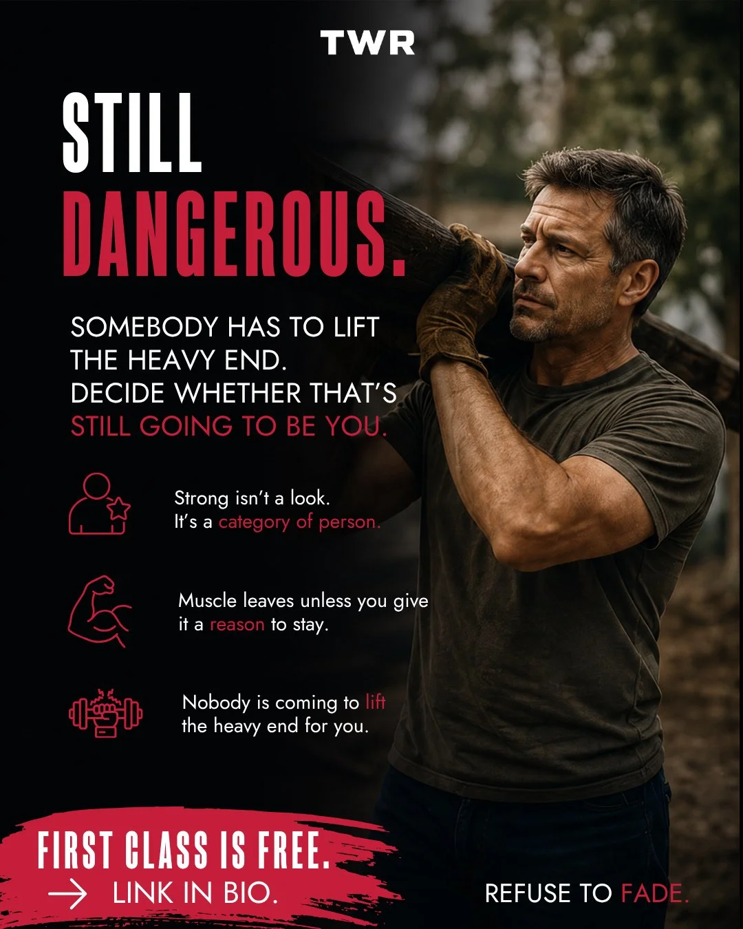 Every so often a room needs someone. A car has to be pushed. A neighbor&rsquo;s tree comes through the fence. Something heavy has to move right now and there's nobody to call.⁠
⁠
For most of your life you assumed that was you. Then somewhere in your 