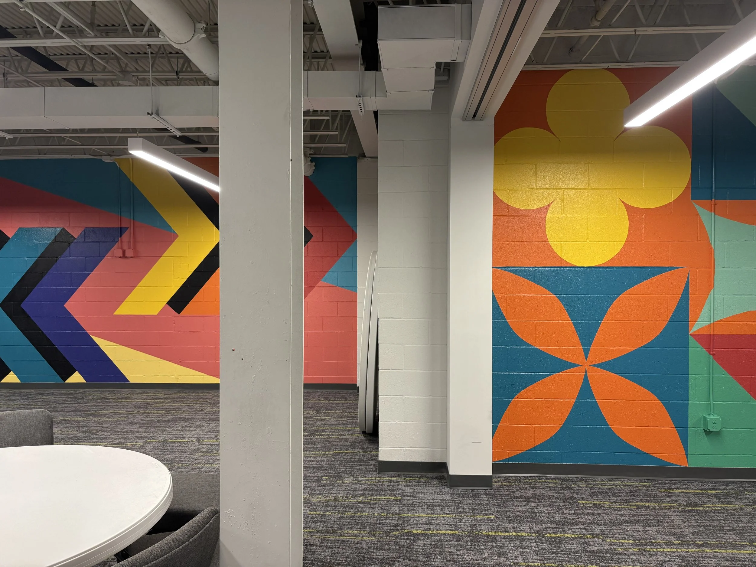 Split classroom murals