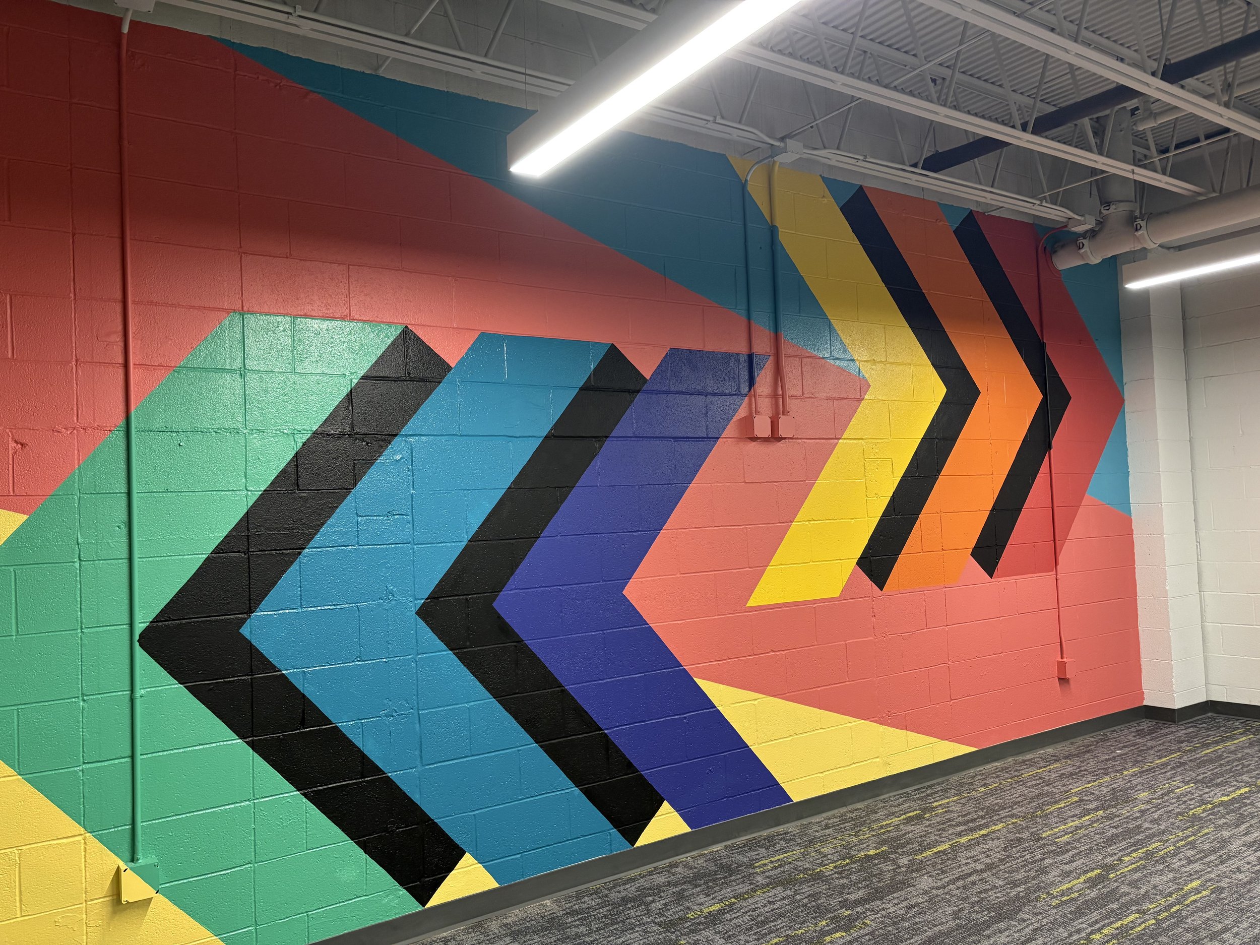 Colorful arrows mural