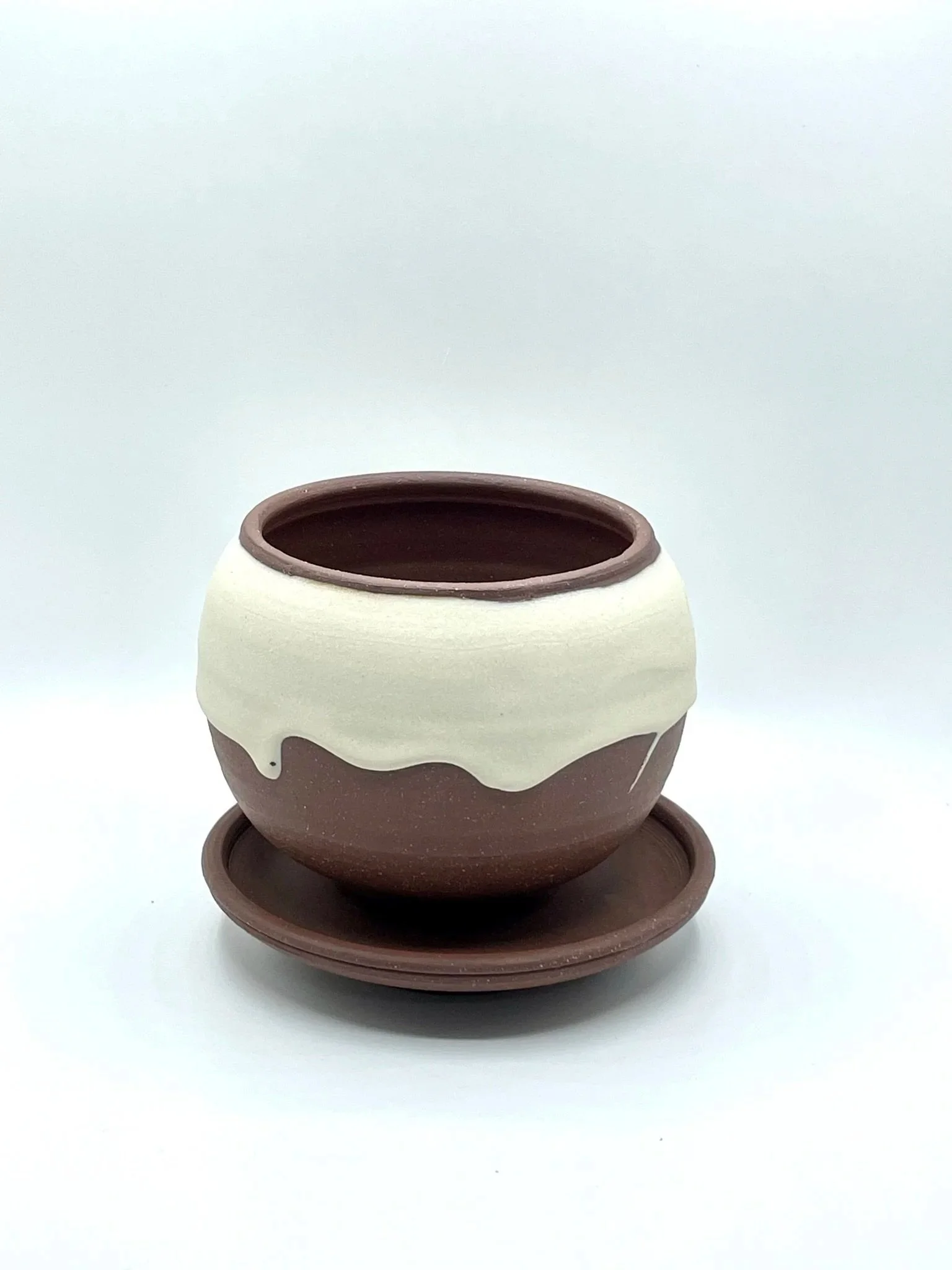 White on Red planter
