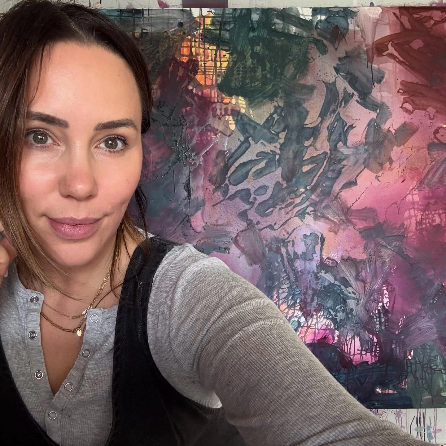 Got messy with a new abstract last week and have been itching to continue with it all weekend. These early layers are pure freedom, ugly, but free. Most of it will get covered as the pieces progresses but these first layers are all about instinct, ma