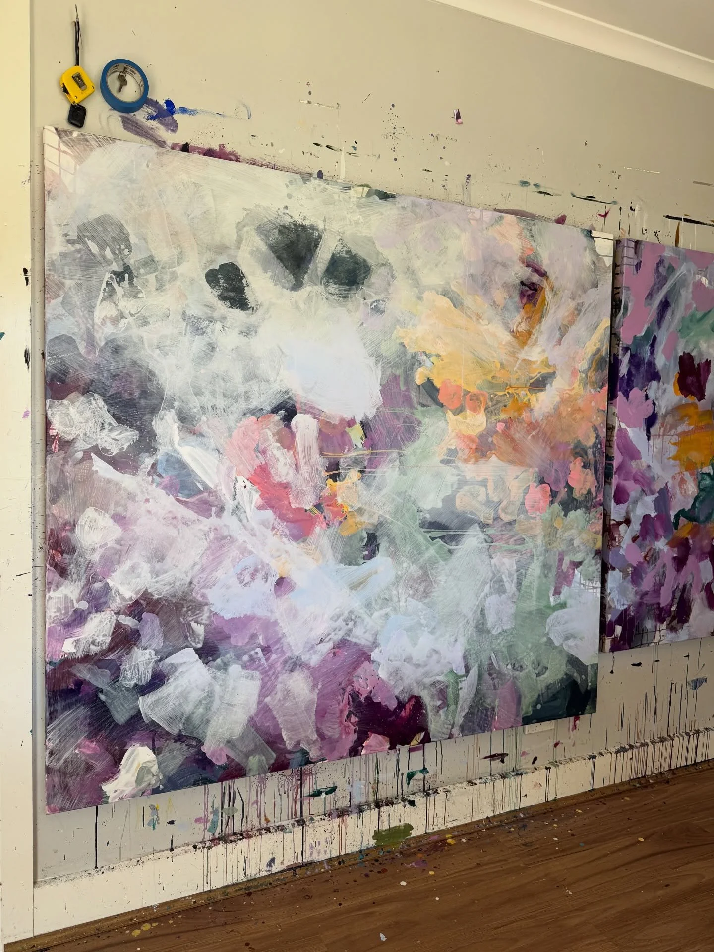 This big bold beauty has been muted down and I&rsquo;m loving the results. As the layers progress this piece continues to transform and it&rsquo;s equal parts exciting and nerve wracking. Will the end result turn out like the vision I have in my head
