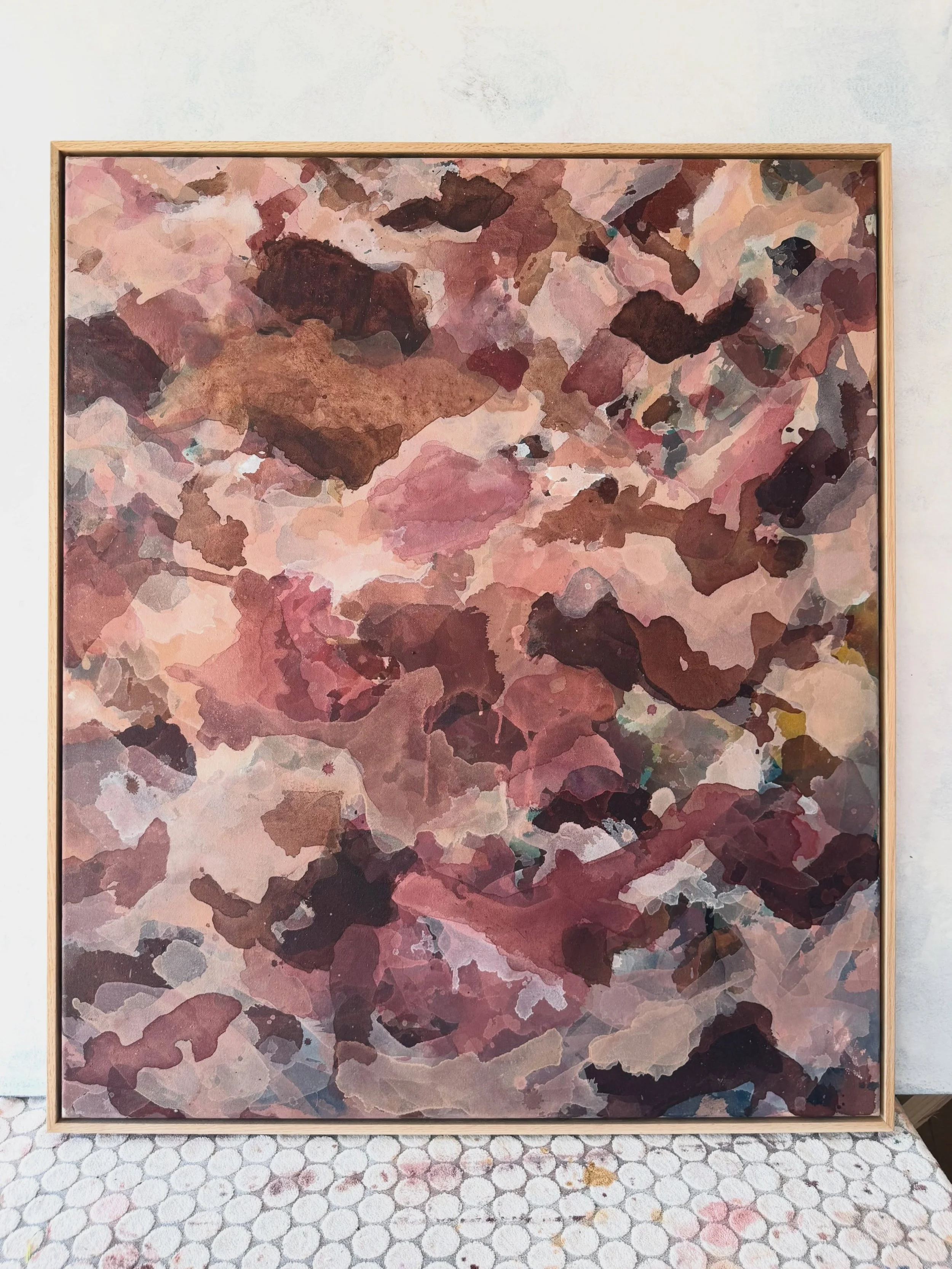 Something shifted in the studio this year.

These pieces have been coming together slowly, layers built up and then pulled back, colour that sits quietly underneath rather than announcing itself. There&rsquo;s a restraint to this body of work that fe