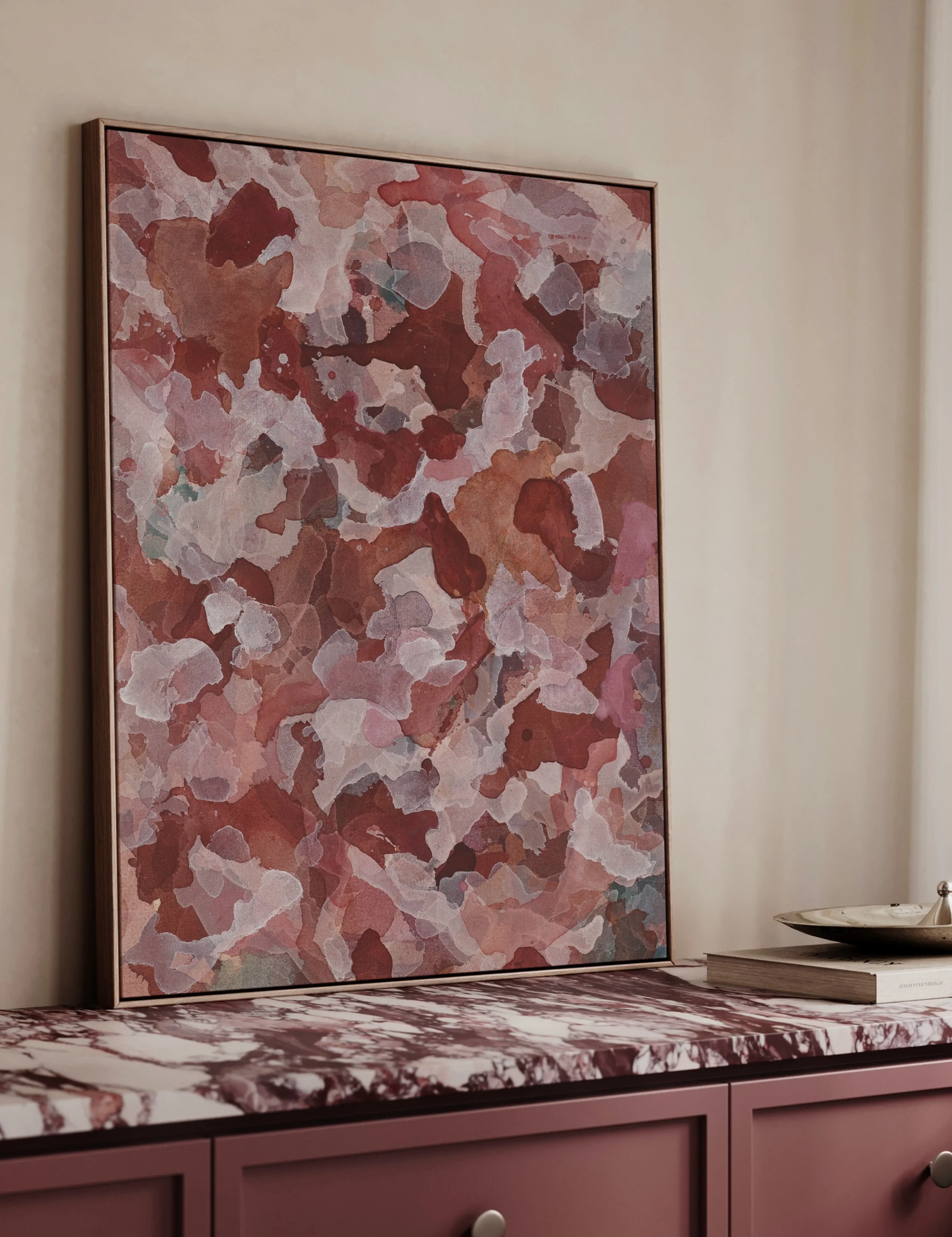 Seeing a painting in an interior always changes the way I see it.

This is &lsquo;Between Words&rsquo; from my Unscripted Language collection. 

64 x 79.5cm 
Acrylic on Canvas