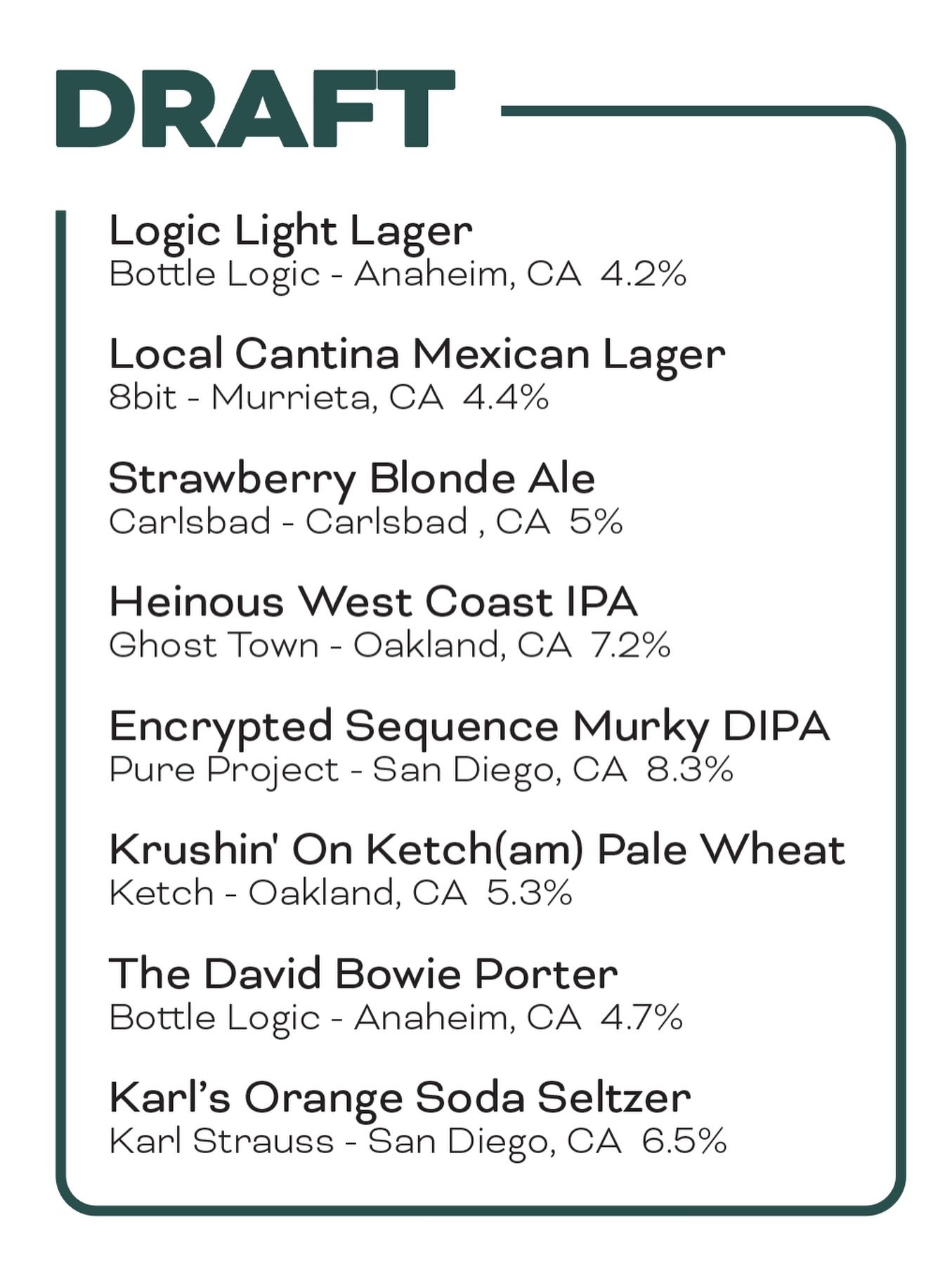 Draft list 🍺