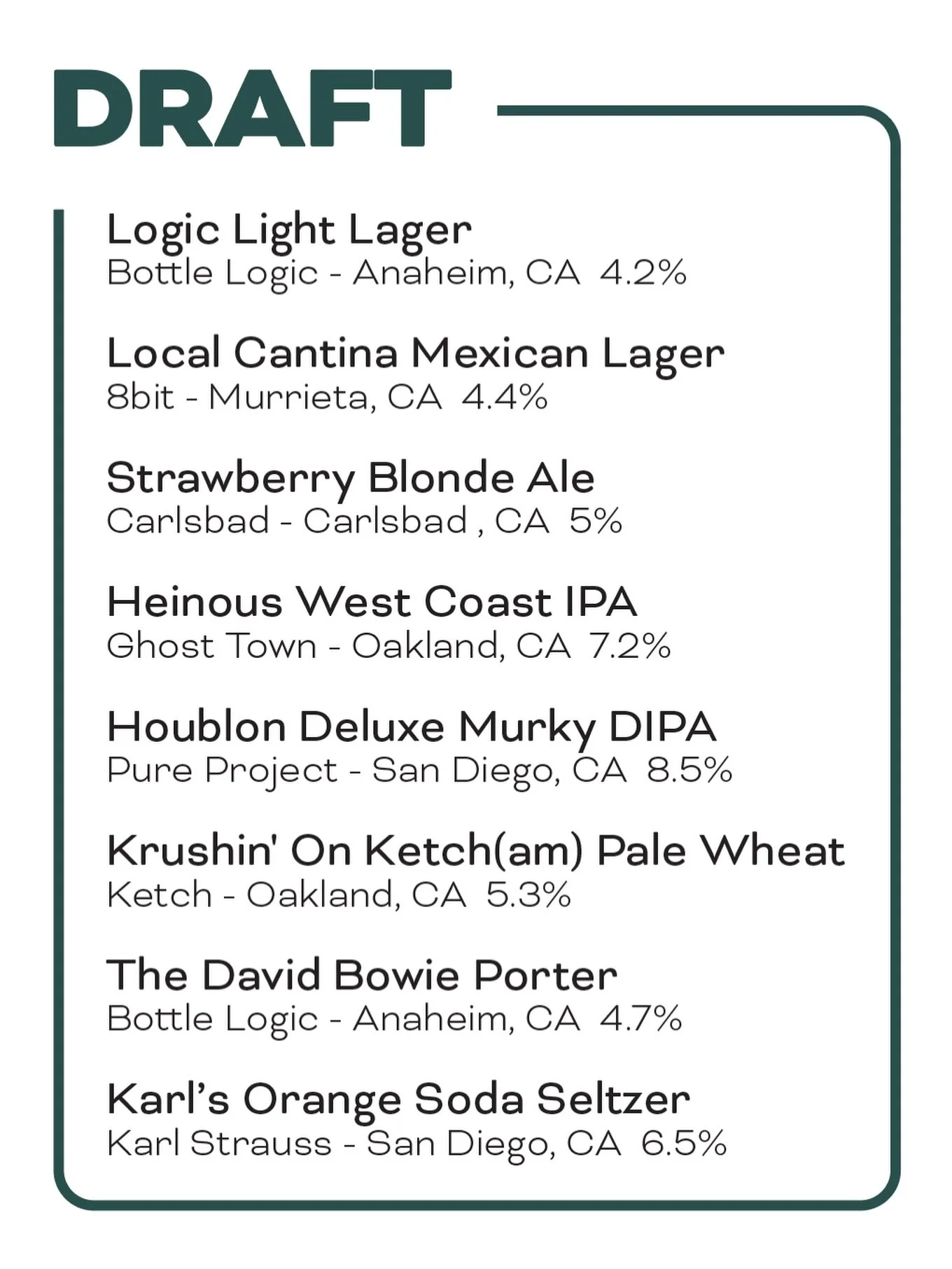 Draft list 🍻