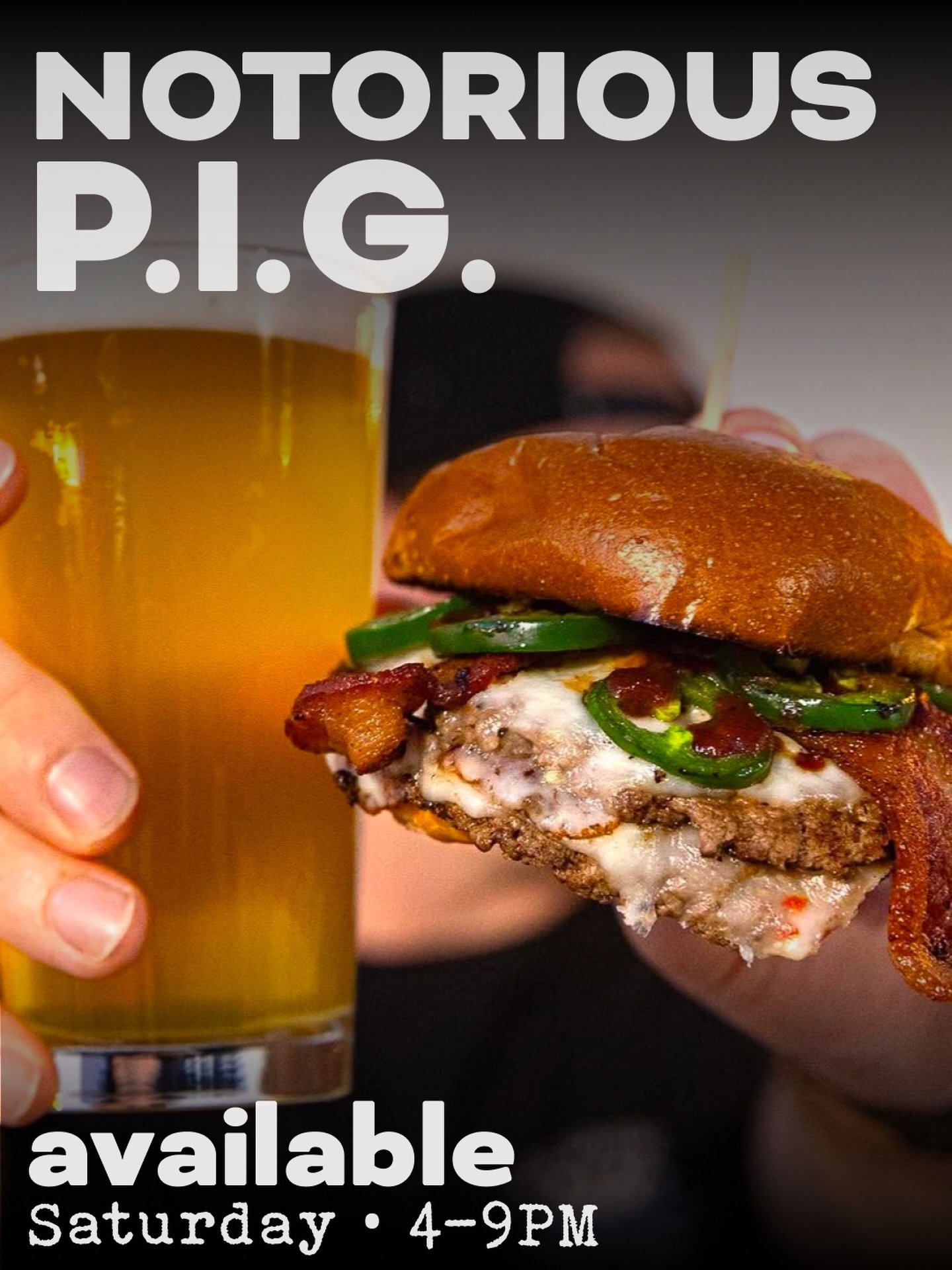 Notorious P.I.G. available Saturday 4-9pm at Quail ✨