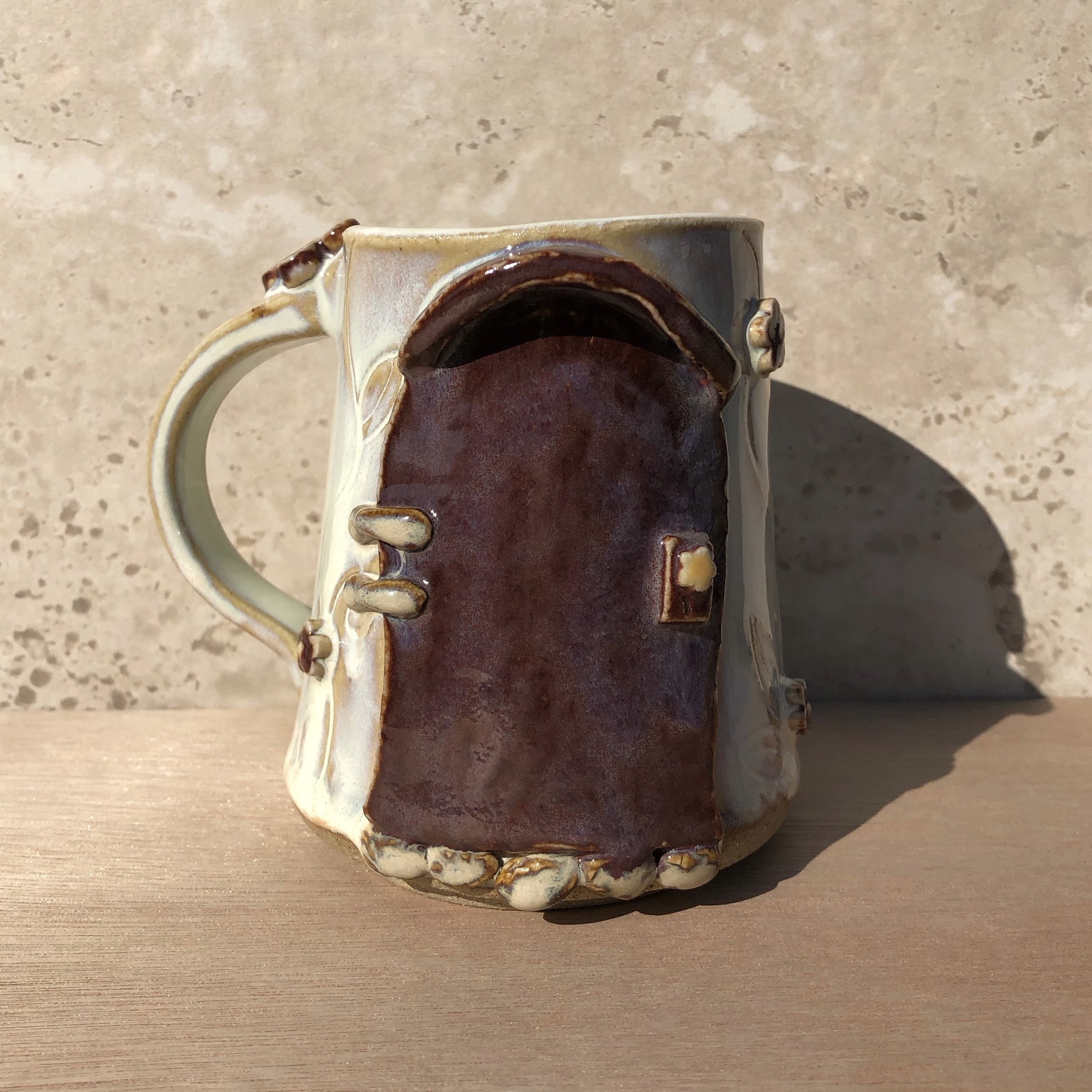 Fairy door mug - maroon 11 oz