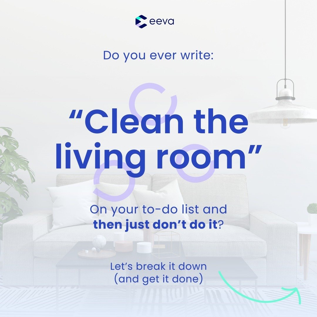 If so, YOU'RE NOT ALONE!

😅

Chances are your brain doesn't like how big and vague of a task &quot;clean the living room&quot; is.

It's like tackling a mountain in one go! 🧗&zwj;♂️

Break down the task into smaller, manageable steps,

AND...

Get 