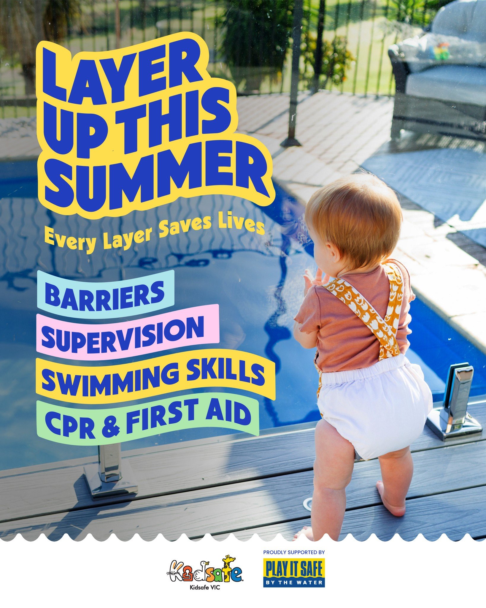 As we approach summer, it&rsquo;s more important than ever to Layer Up for Safety! 🏊&zwj;♀️☀️

Kidsafe Victoria&rsquo;s new &lsquo;Layer Up This Summer&rsquo; campaign reminds families to keep kids safe around pools and spas with secure barriers, ac