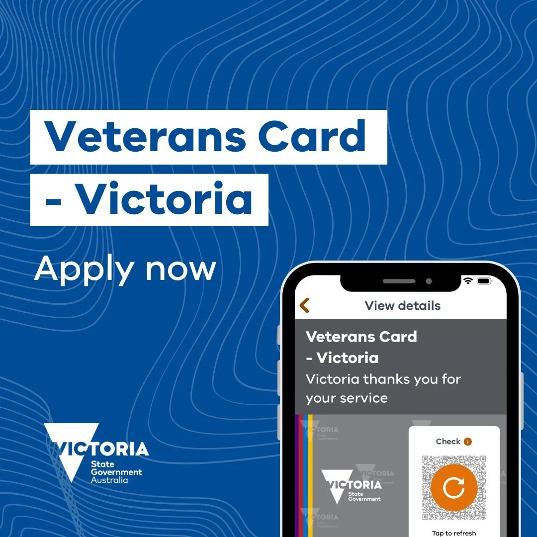 The Victorian Veterans Card is available to current and former Australian Defence Force personnel living in Victoria, providing access to a range of benefits and concessions, including:

✔️ $100 off light vehicle registration
✔️ Free trailer and cara