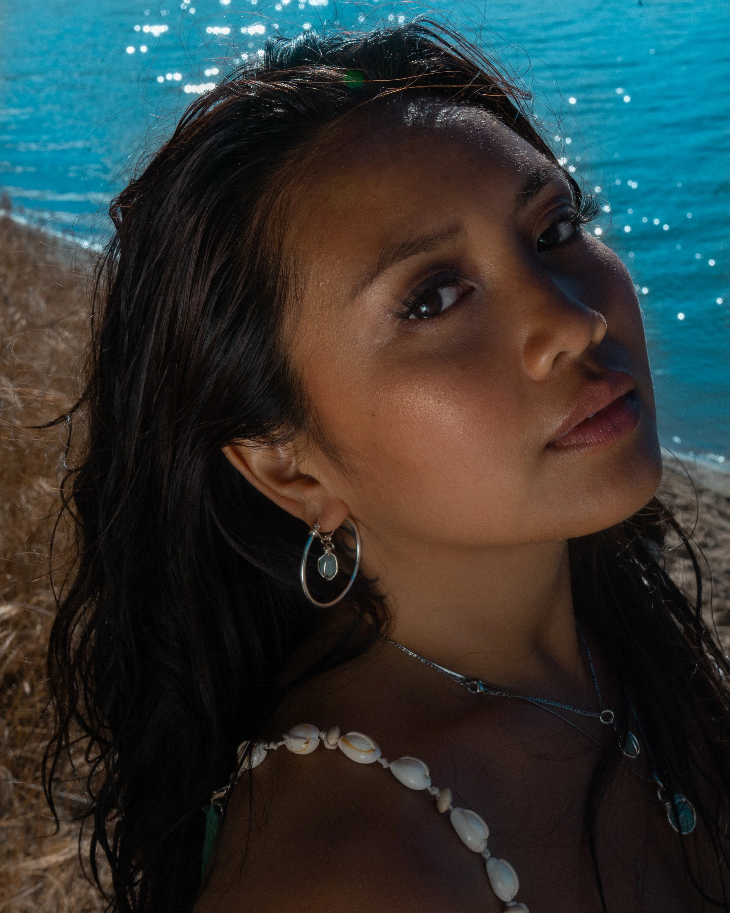 Stargazer (small Goddess Hoops)