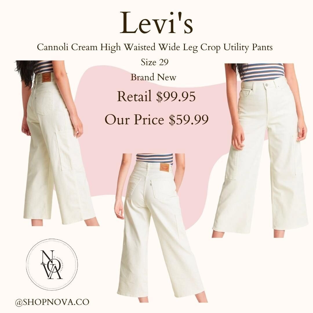 .
NO HOLDS
Levi's 
Cannoli Cream High Waisted Wide Leg Crop Utility Pants 
Size 29
Brand New 

Retail $99.95
Our Price $59.99

Shop the Oneway Langley
20416 Fraser Highway

Tuesday - Friday 11 - 5
Saturday - 11 - 3
Sunday - CLOSED
Monday - CLOSED

#c
