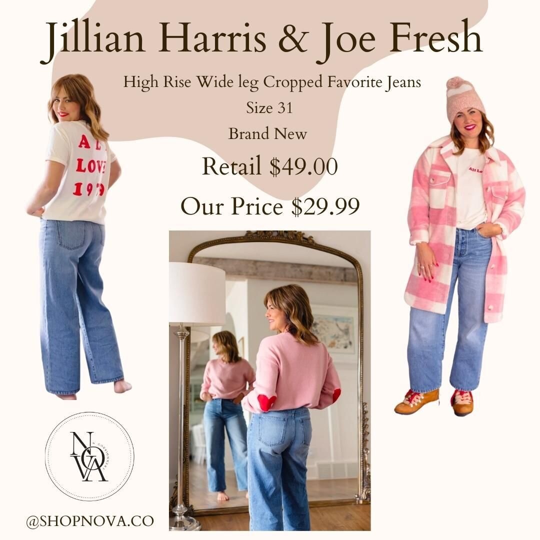 .
NO HOLDS
Jillian Harris + Joe Fresh 
High Rise Wide Leg Cropped Favorite jeans 
Size 31
Brand New 

Retail $49.00
Our Price $29.99

Shop the Oneway Langley
20416 Fraser Highway

Tuesday - Friday 11 - 5
Saturday - 11 - 3
Sunday - CLOSED
Monday - CLO