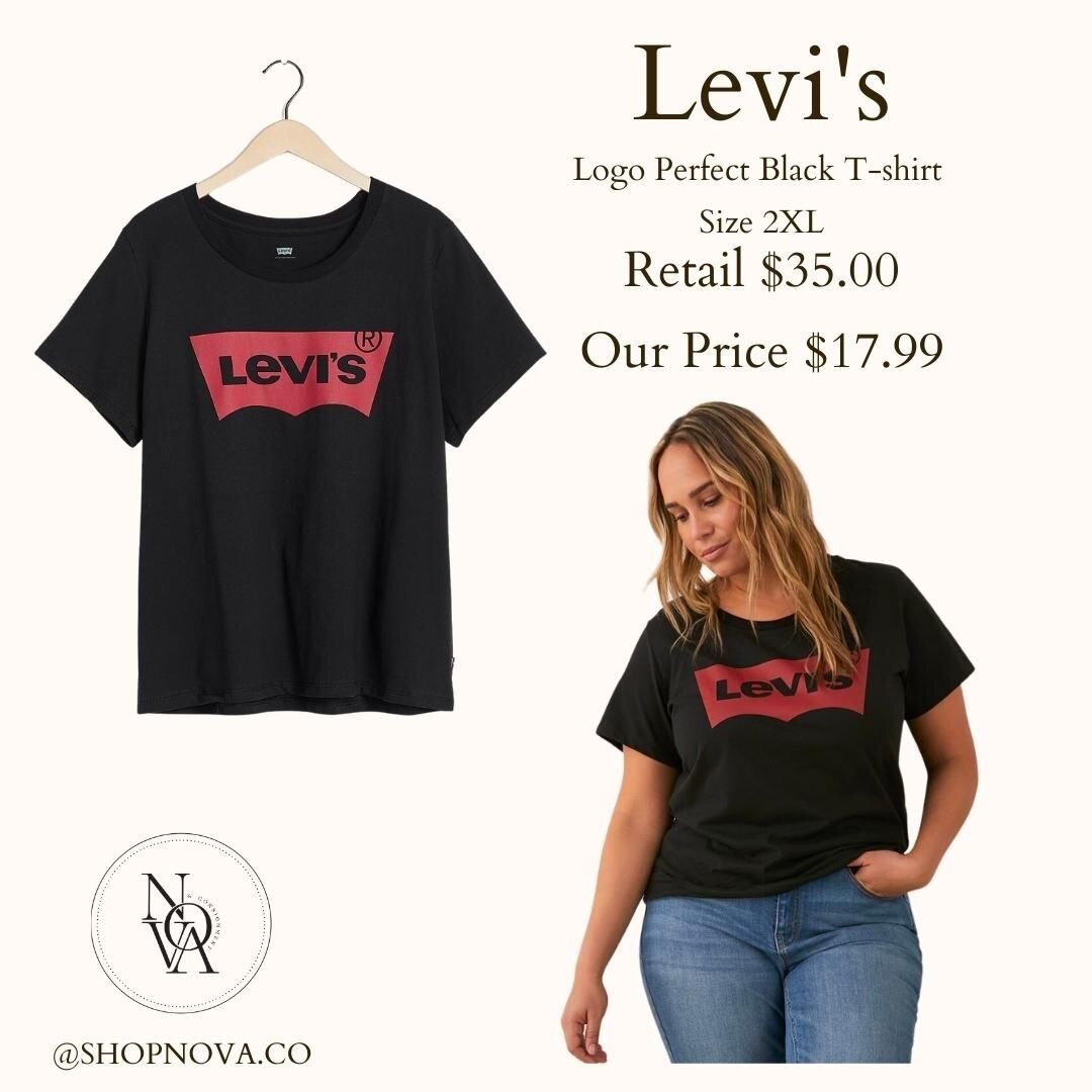 .
NO HOLDS
Levi's 
Logo Perfect Black T Shirt
Size 2XL

Retail $35.00
Our Price $17.99

Shop the Oneway Langley
20416 Fraser Highway

Tuesday - Friday 11 - 5
Saturday - 11 - 3
Sunday - CLOSED
Monday - CLOSED

#consignment #shopping #secondhand #shopd