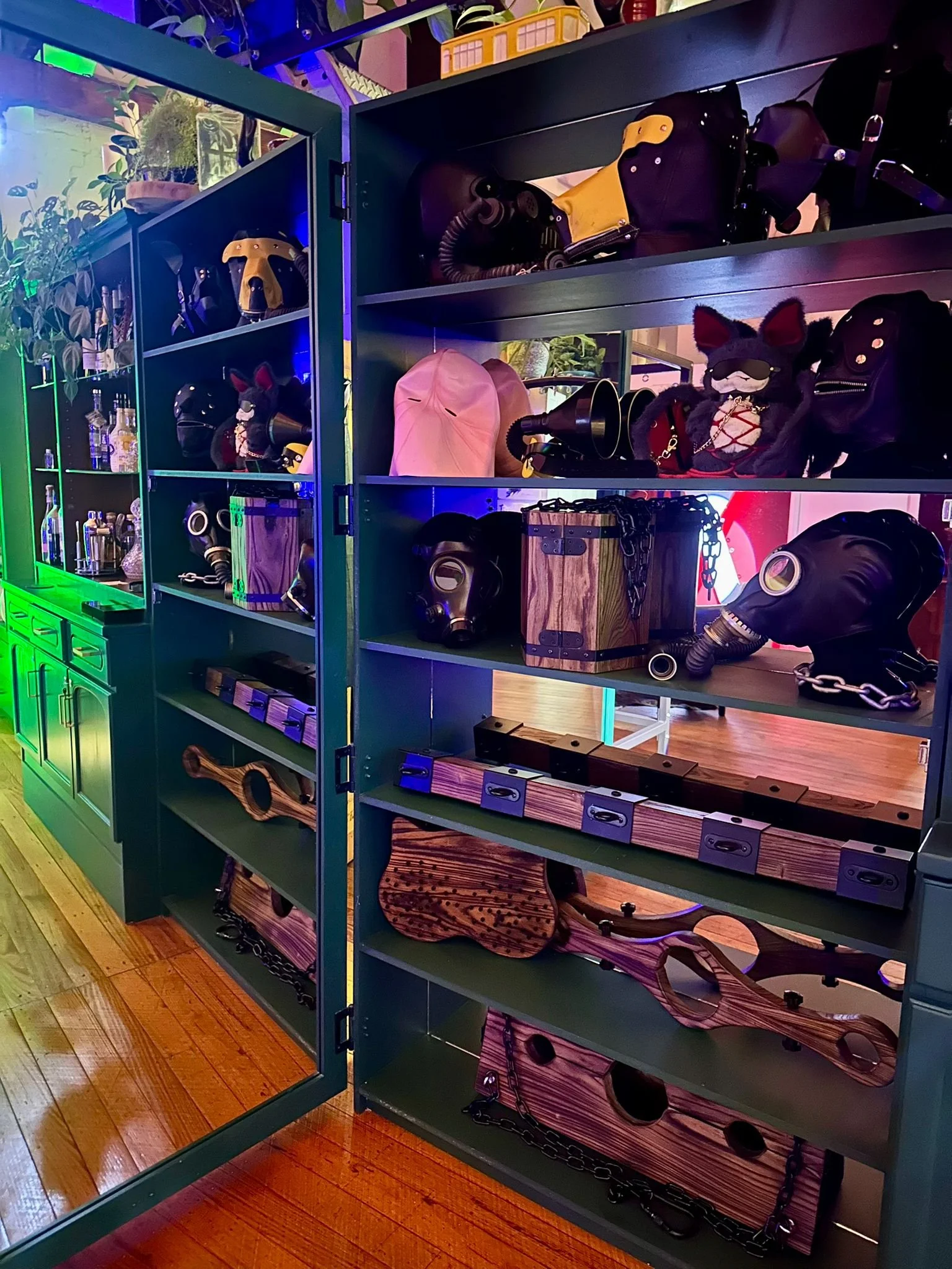 A look inside the cabinet at some of our interesting predicament devices