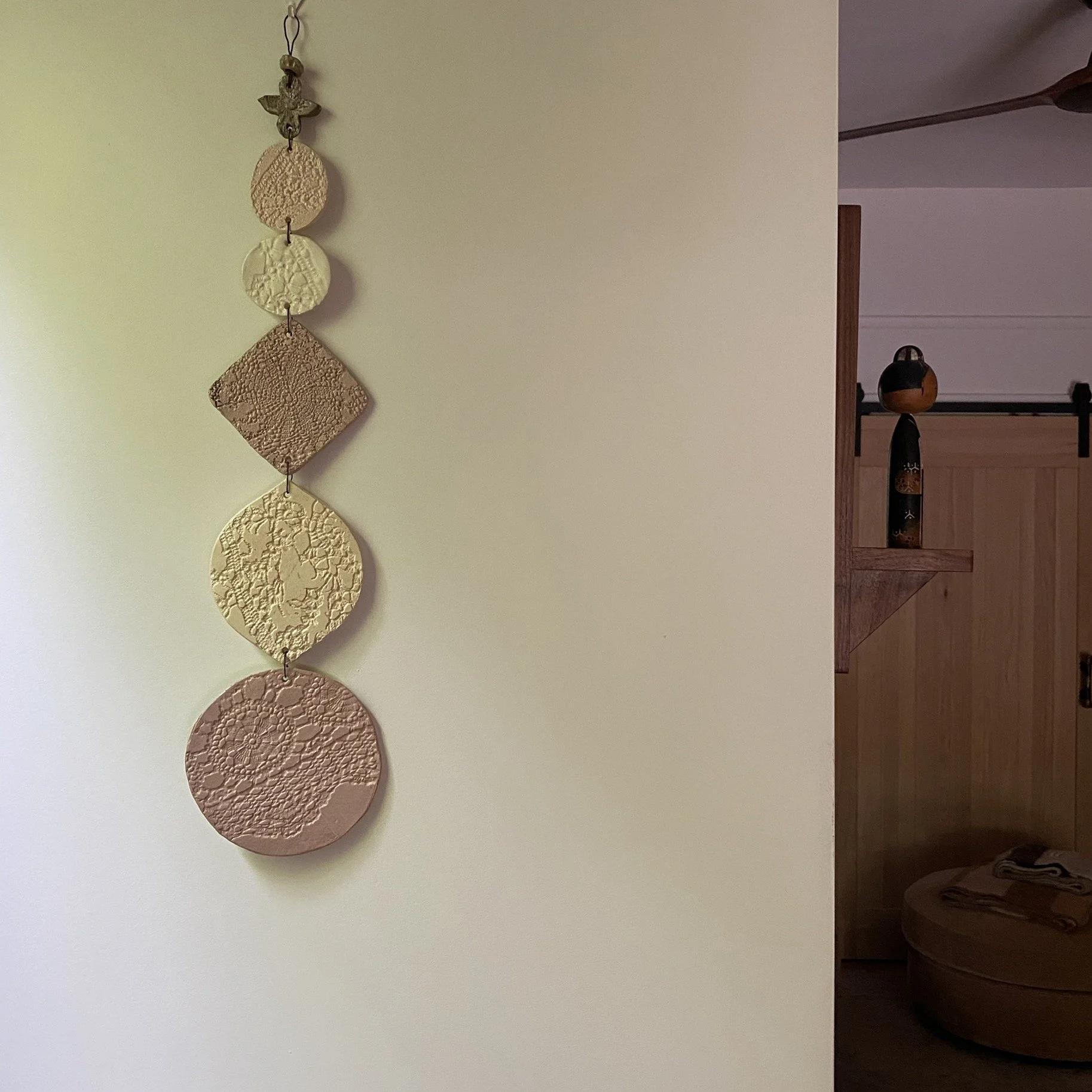 Unearthed Large Flora Wall Hanging - Blush and Natural palette