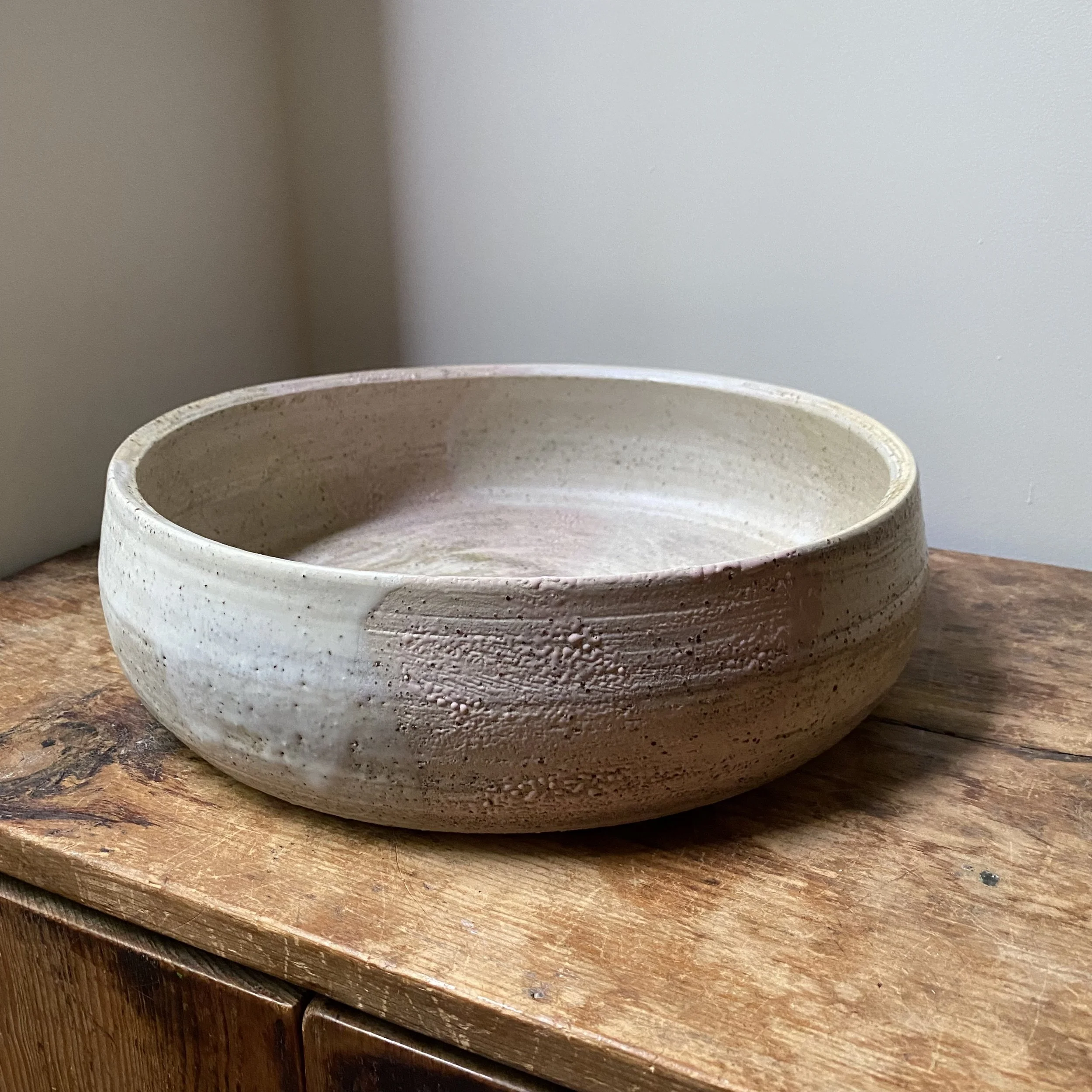 Handmade Unearthed Terra Firma Mega Bowl - Natural/Blush palette