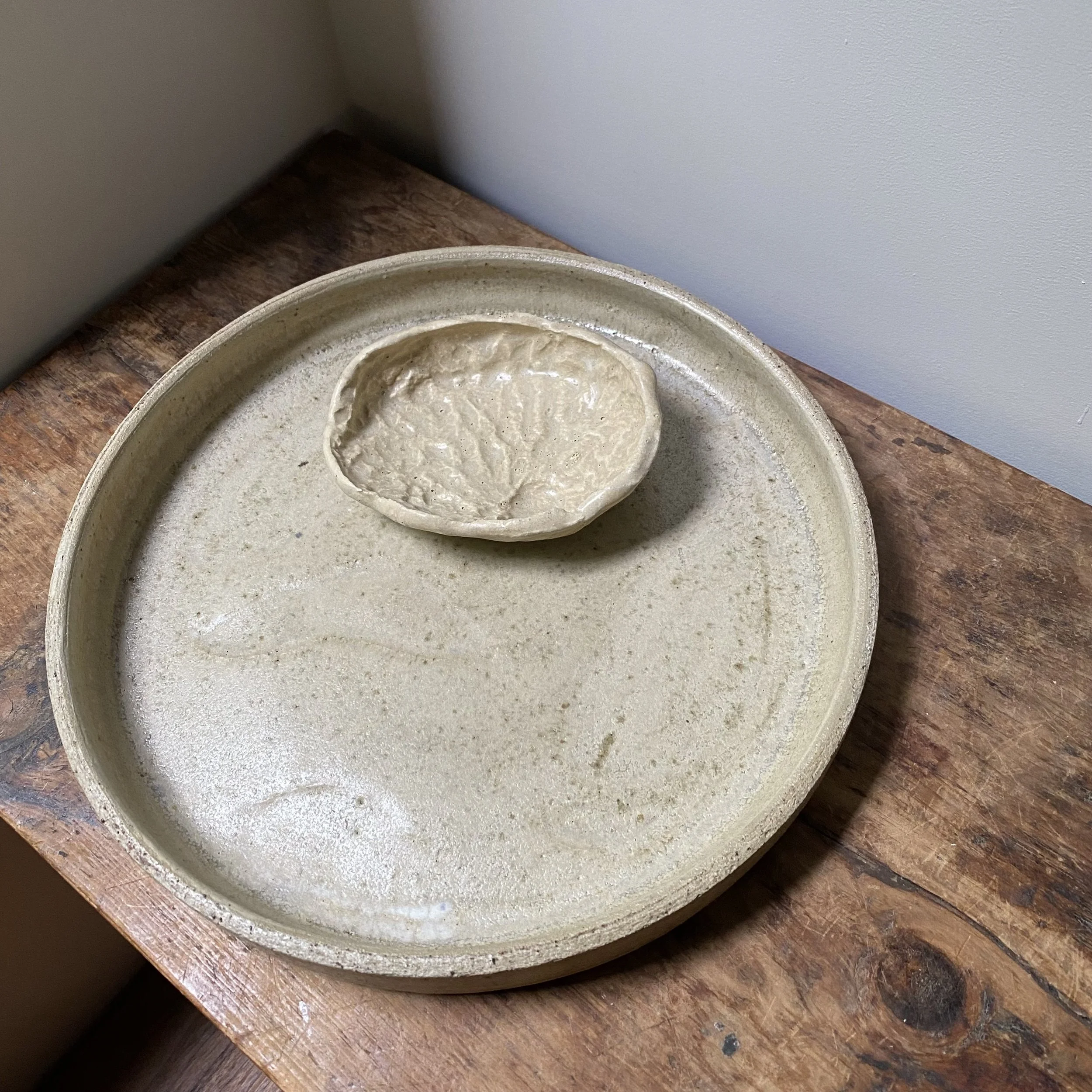 Handmade ceramic Abalone Shell Dish Platter - Natural Palette