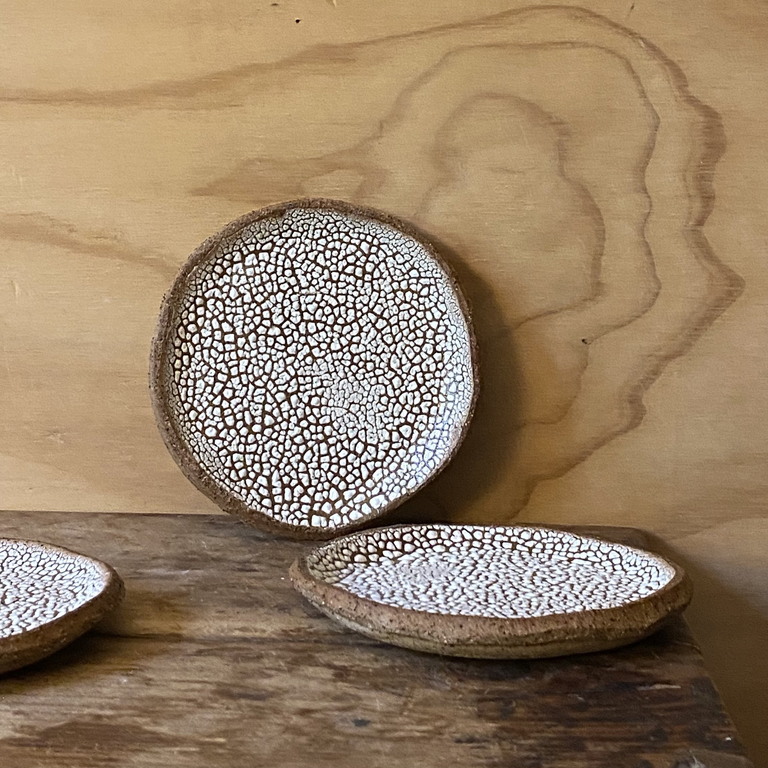 Unearthed Small Cake Plater - Crackle glaze