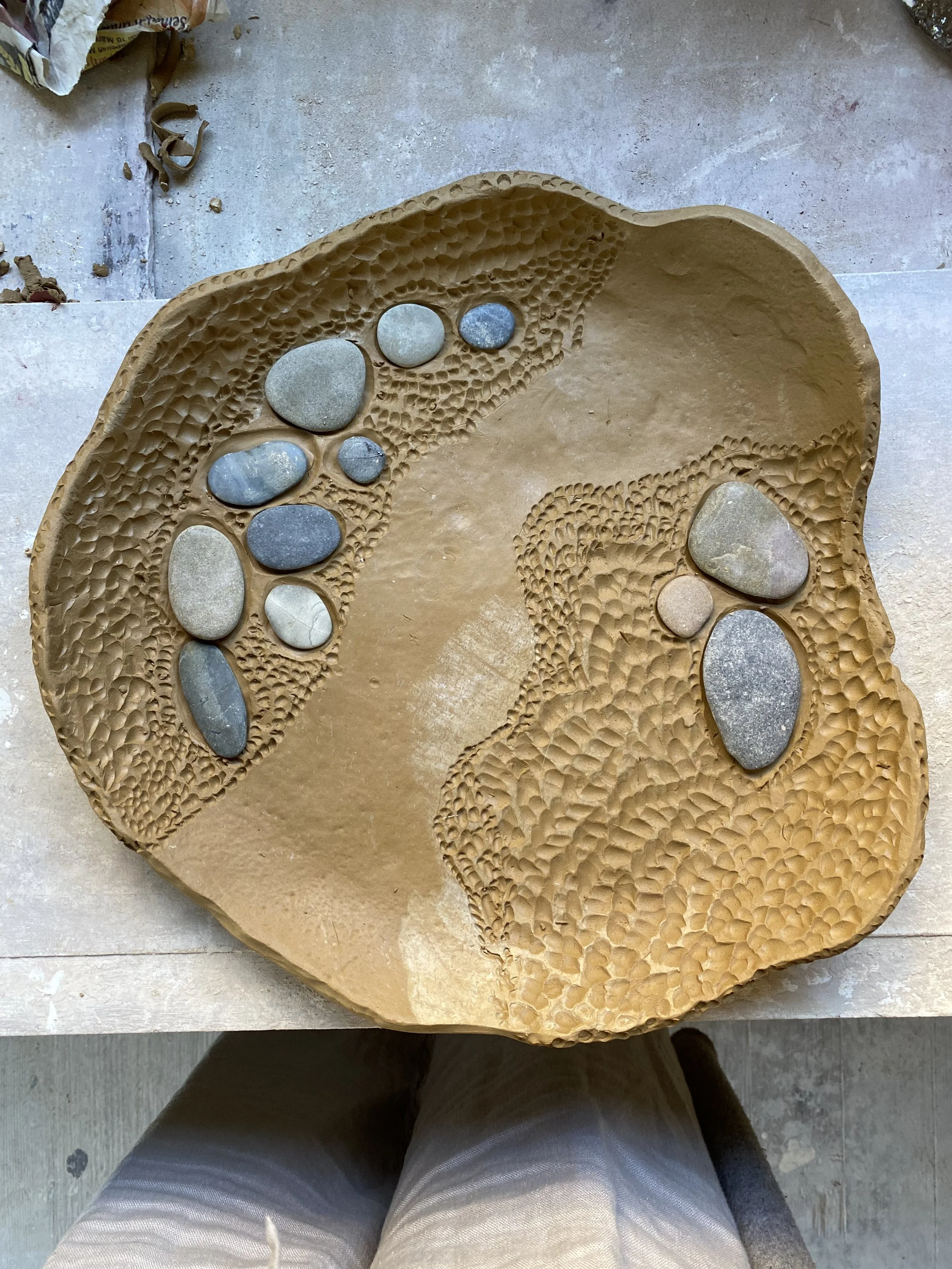 Unearthed Riversong organic handmade ceramic platter