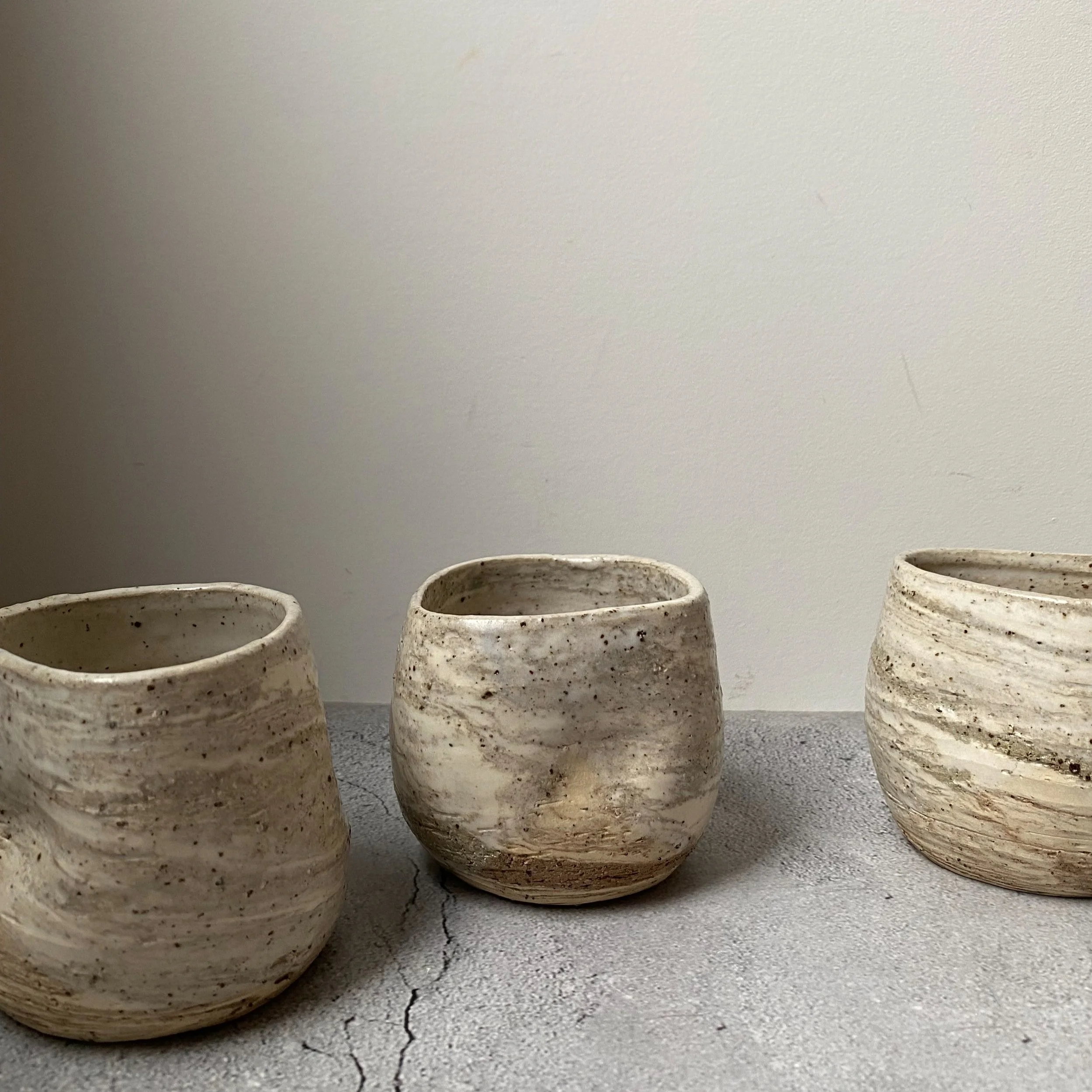 handmade ceramic organic shaped tumbler