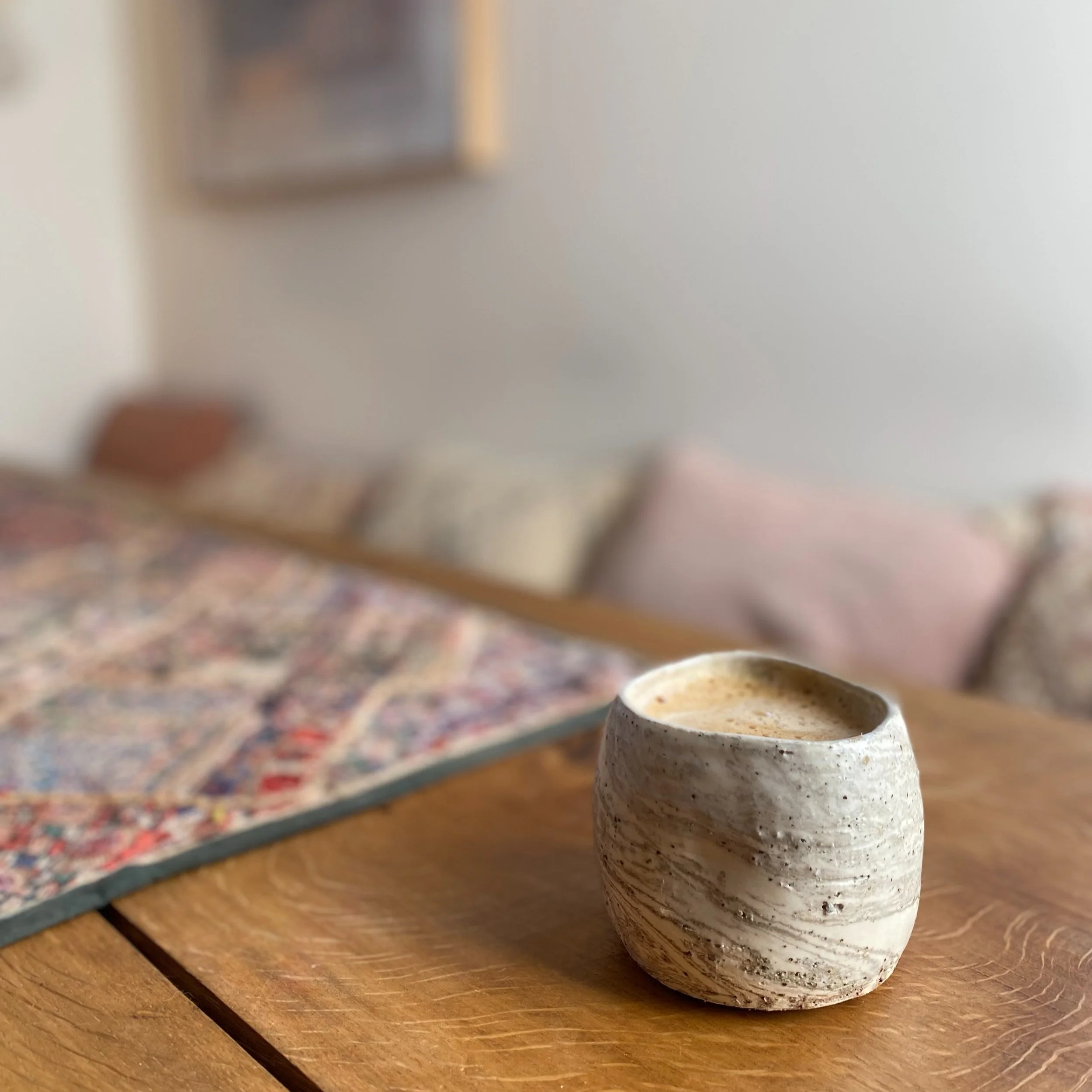 handmade ceramic organic shaped tumbler