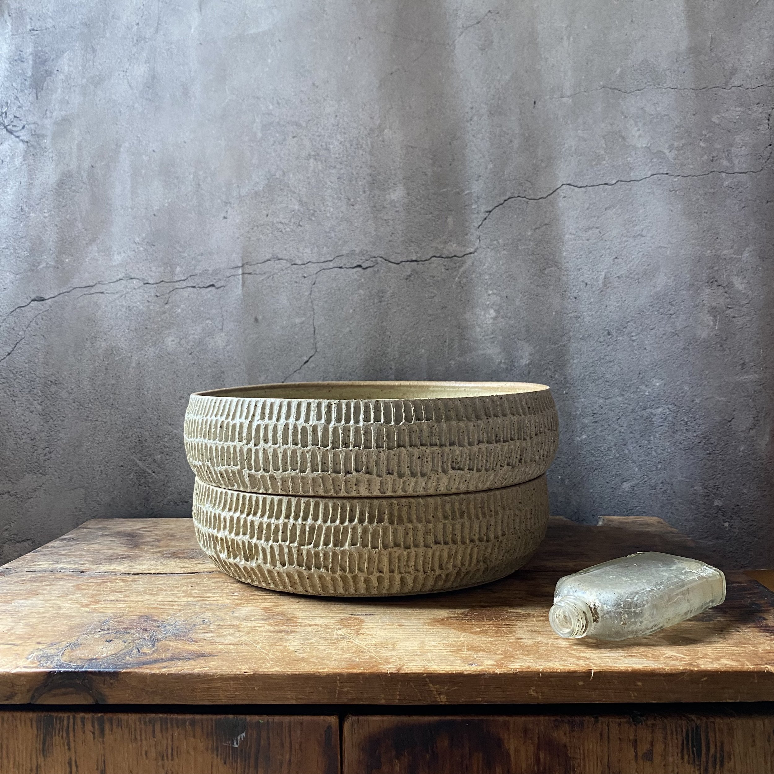 Unearthed handmade ceramic Etched Bowl