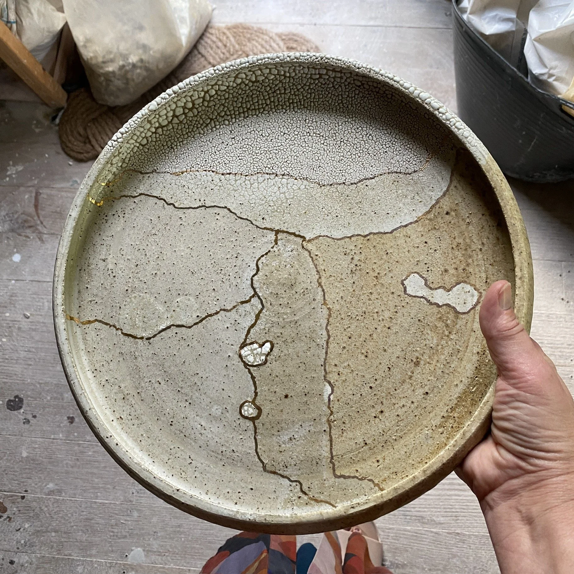 Terra Firma Gold Lustre ceramic platter