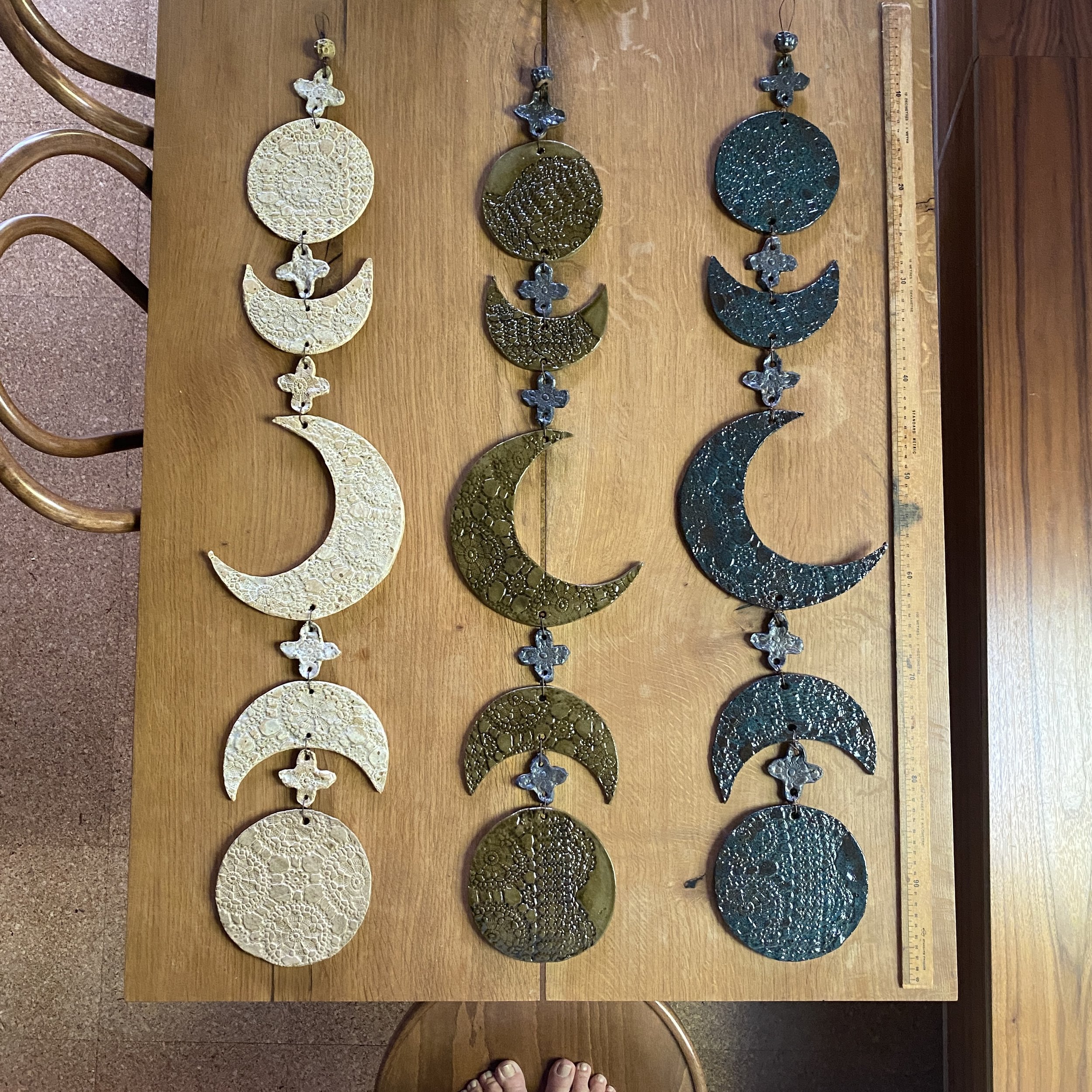 Moon Phase Wall Hanging - Gloss Olive - group of three colours