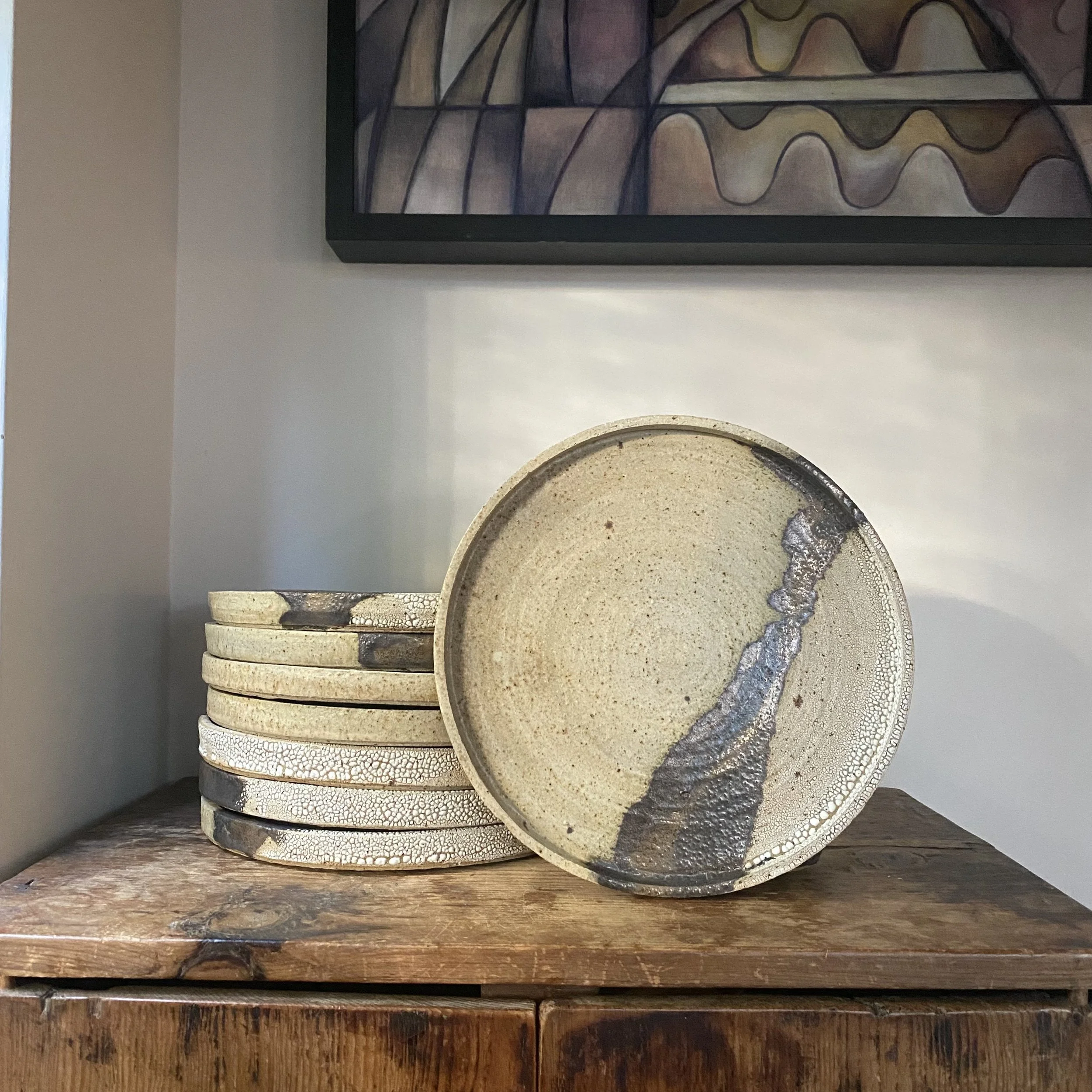 Unearthed Bronze seam plate handmade ceramics