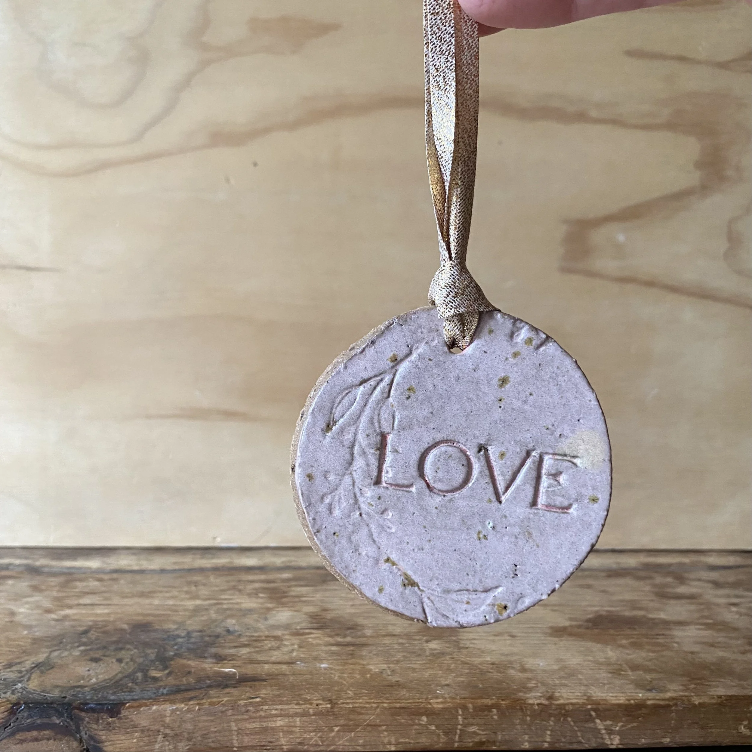 handmade ceramic Unearthed Christmas medallions