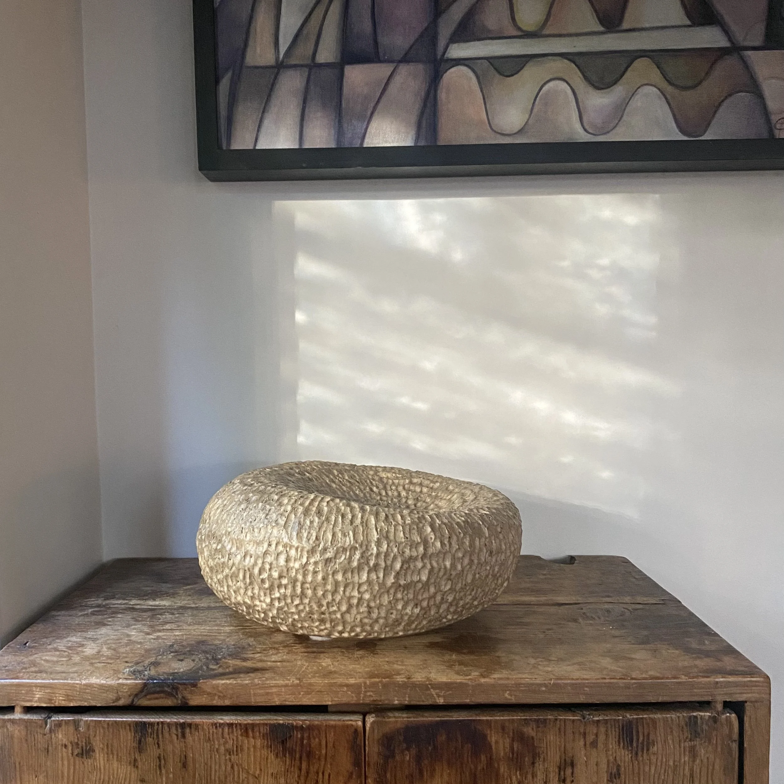Unearthed Oblique Vessel - Ochre glaze