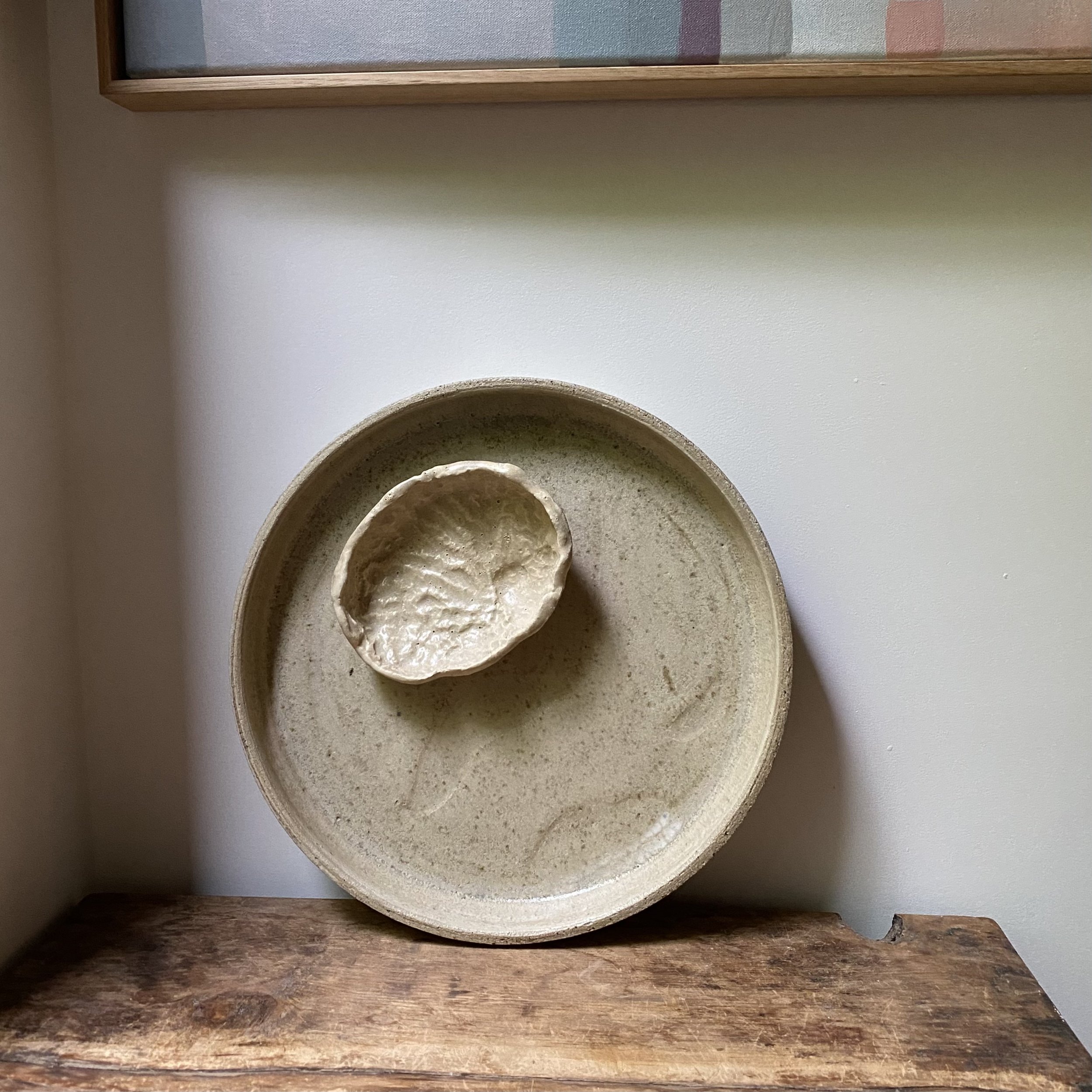 Handmade ceramic Abalone Shell Dish Platter - Natural Palette