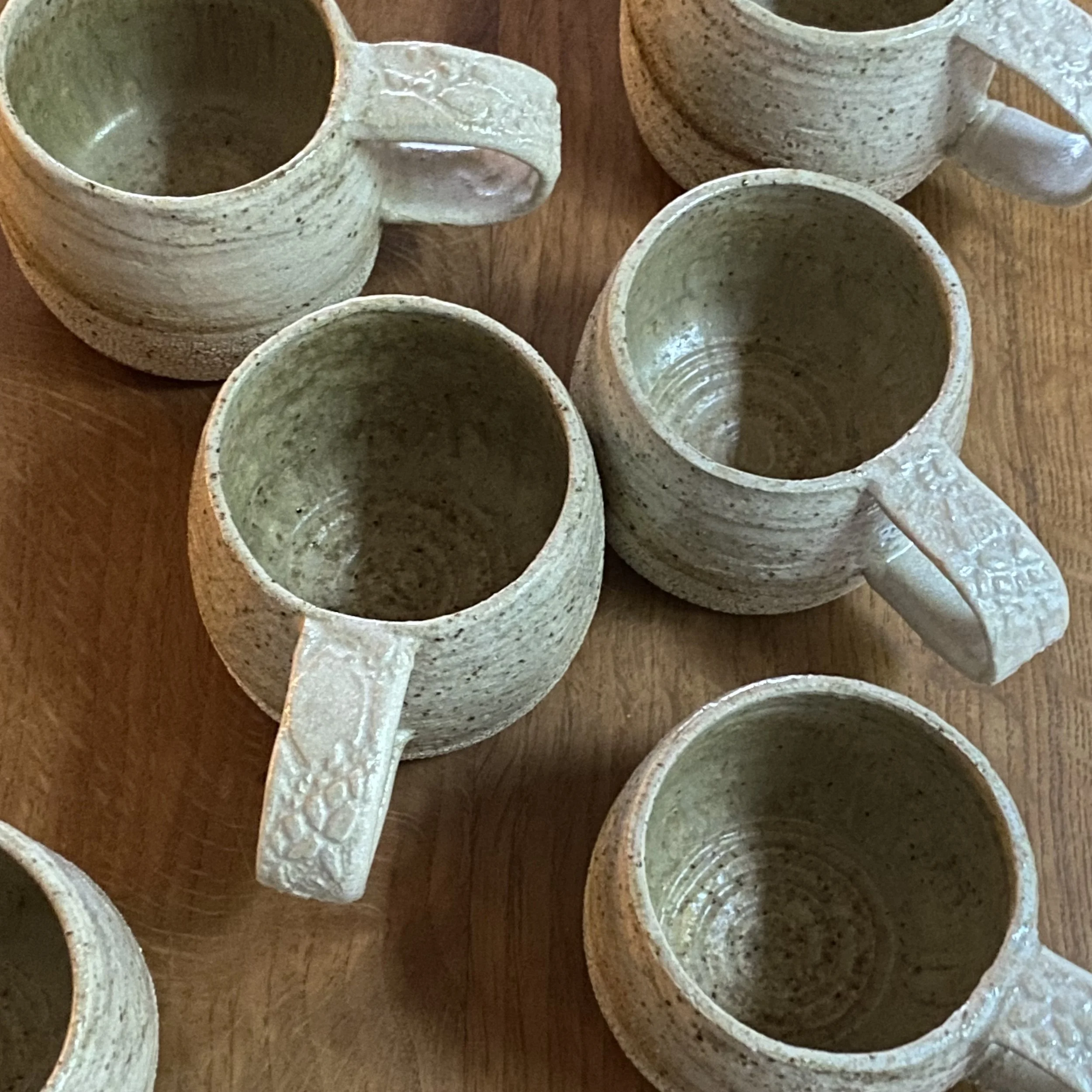 Handmade ceramic Textile pottery mug