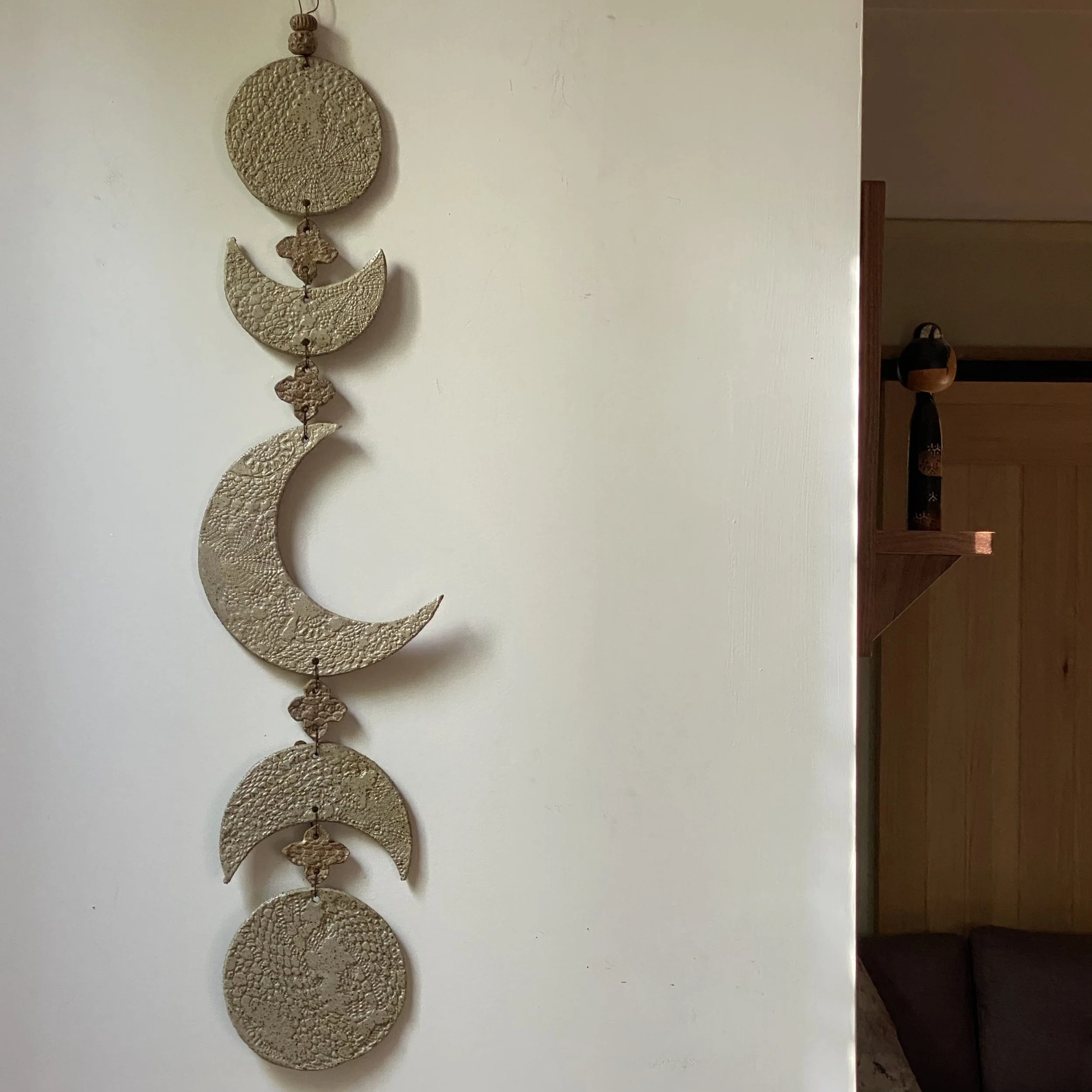 Unearthed Moon Phase Ceramic Wallhanging - Five