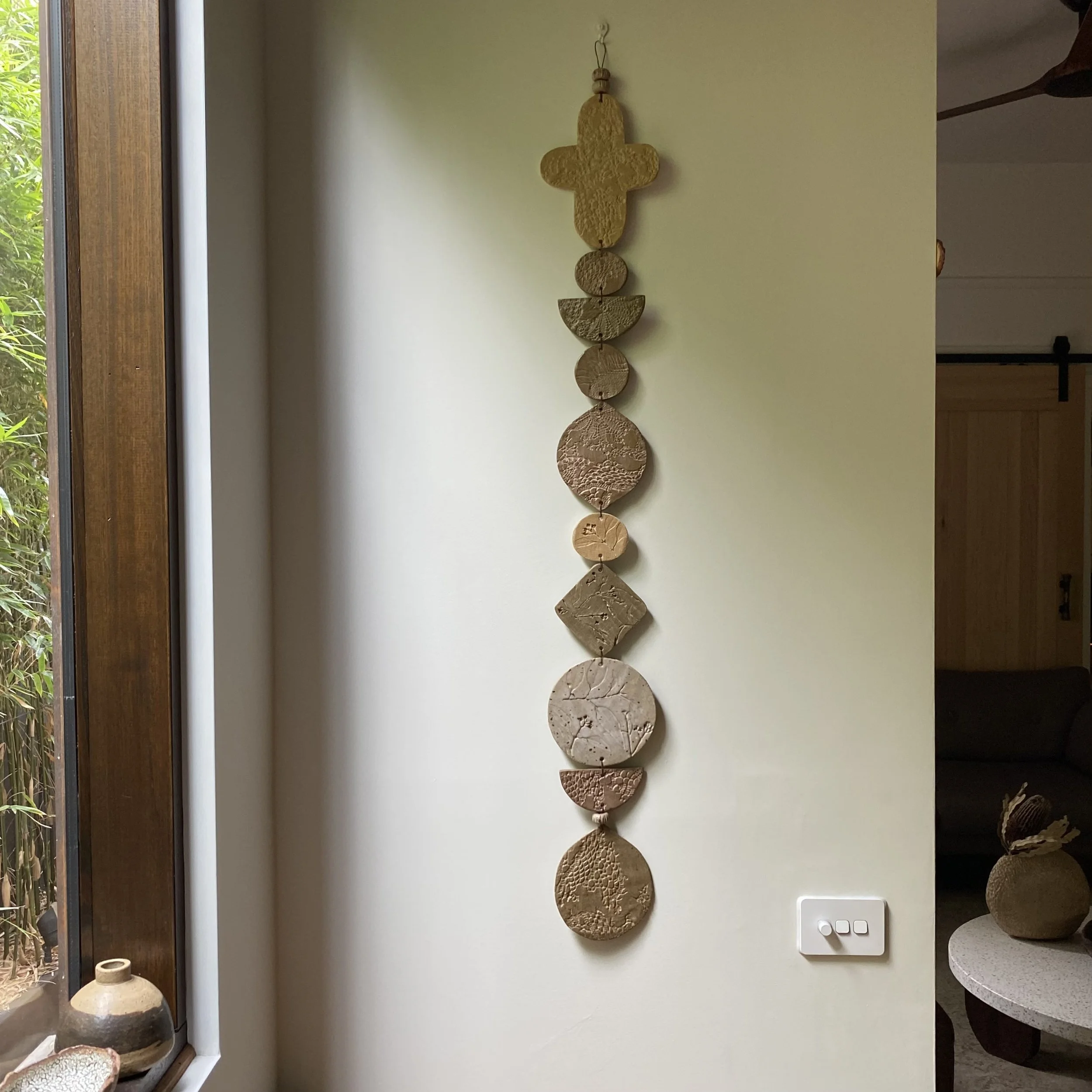 Unearthed XL Flora Wall Hanging - Earthy Blush tones